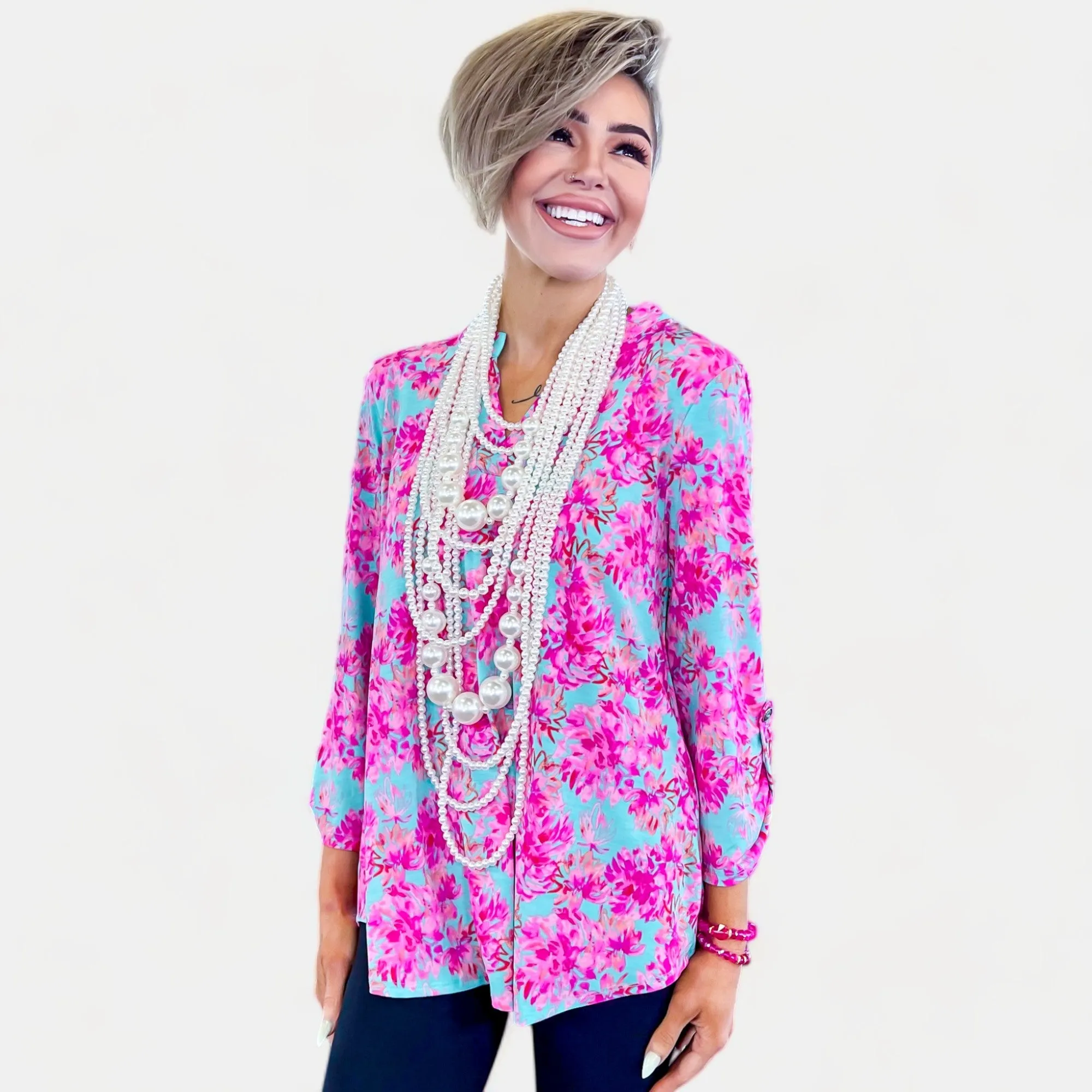 Mint Multi Floral Lizzy Top sold by ZZs