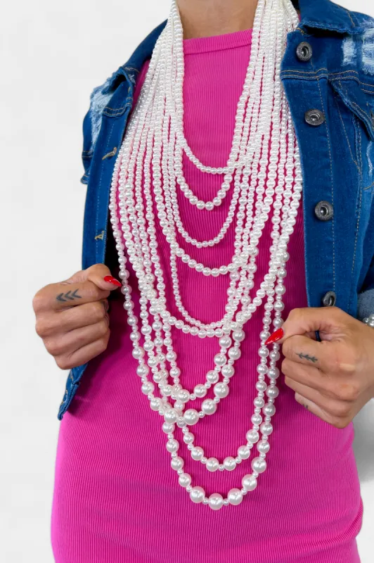 Pearl Multi Layered Long Necklace sold by ZZs