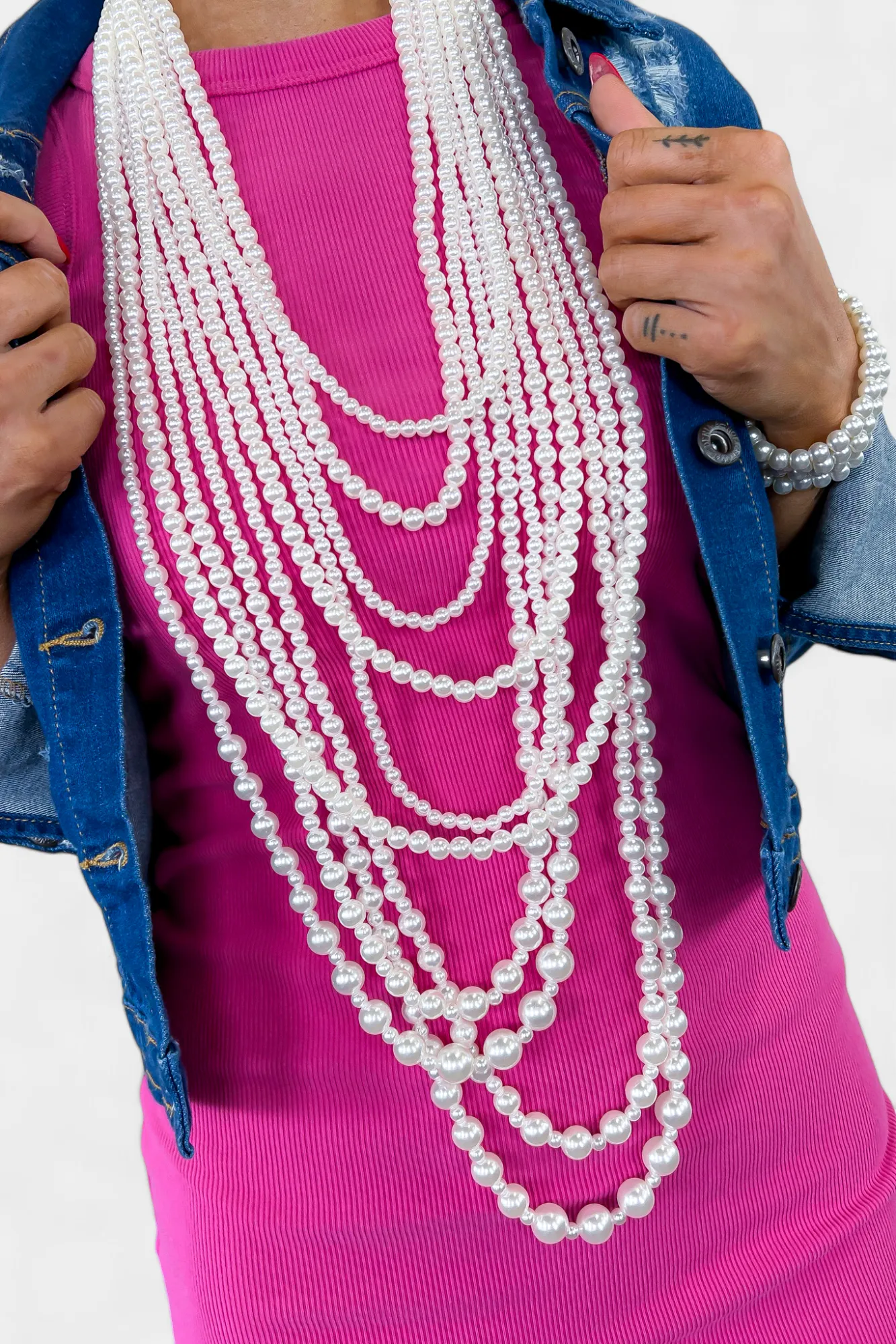 Pearl Multi Layered Long Necklace sold by ZZs product image thumbnail 4