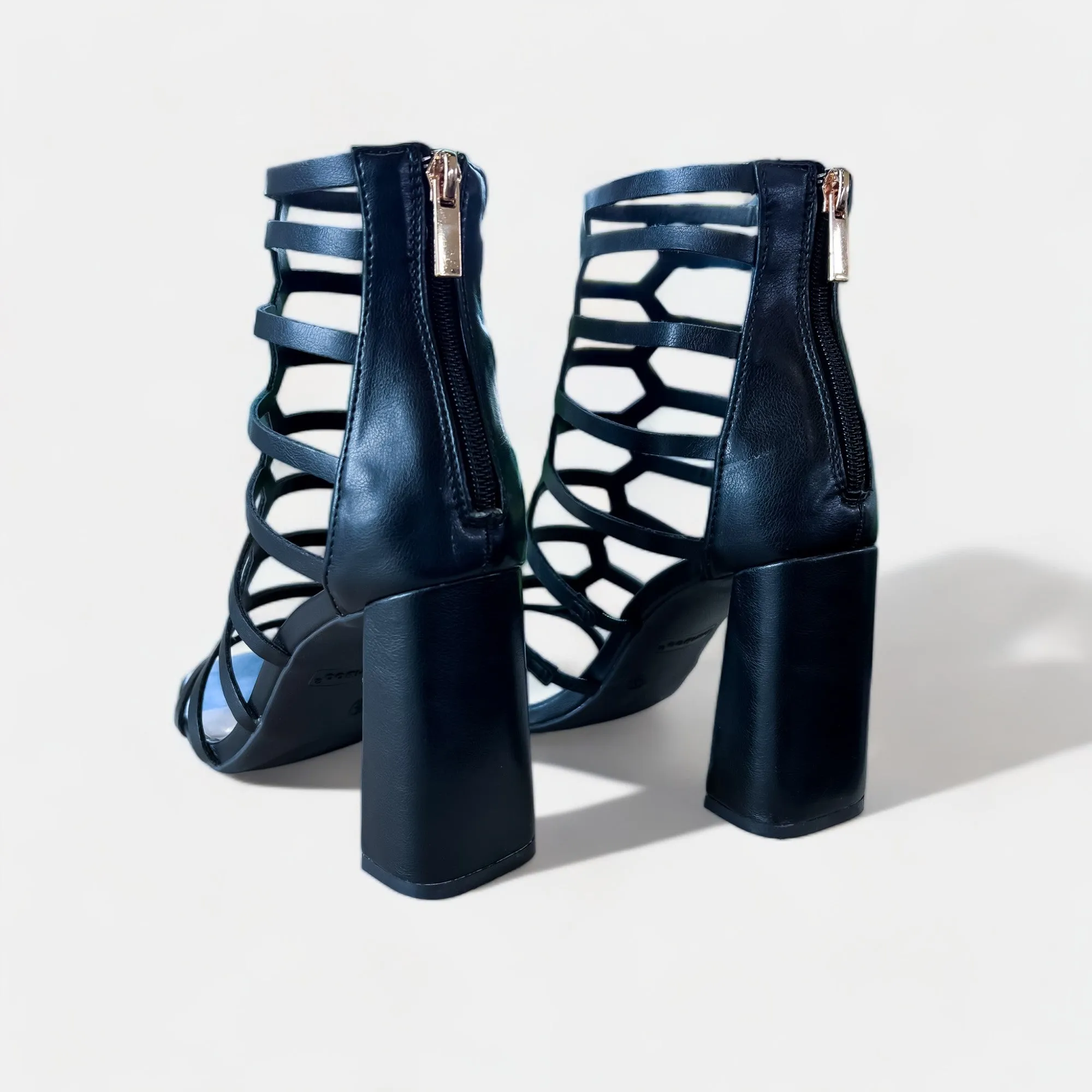 Black Strappy Gladiator Heels sold by ZZs product image thumbnail 4