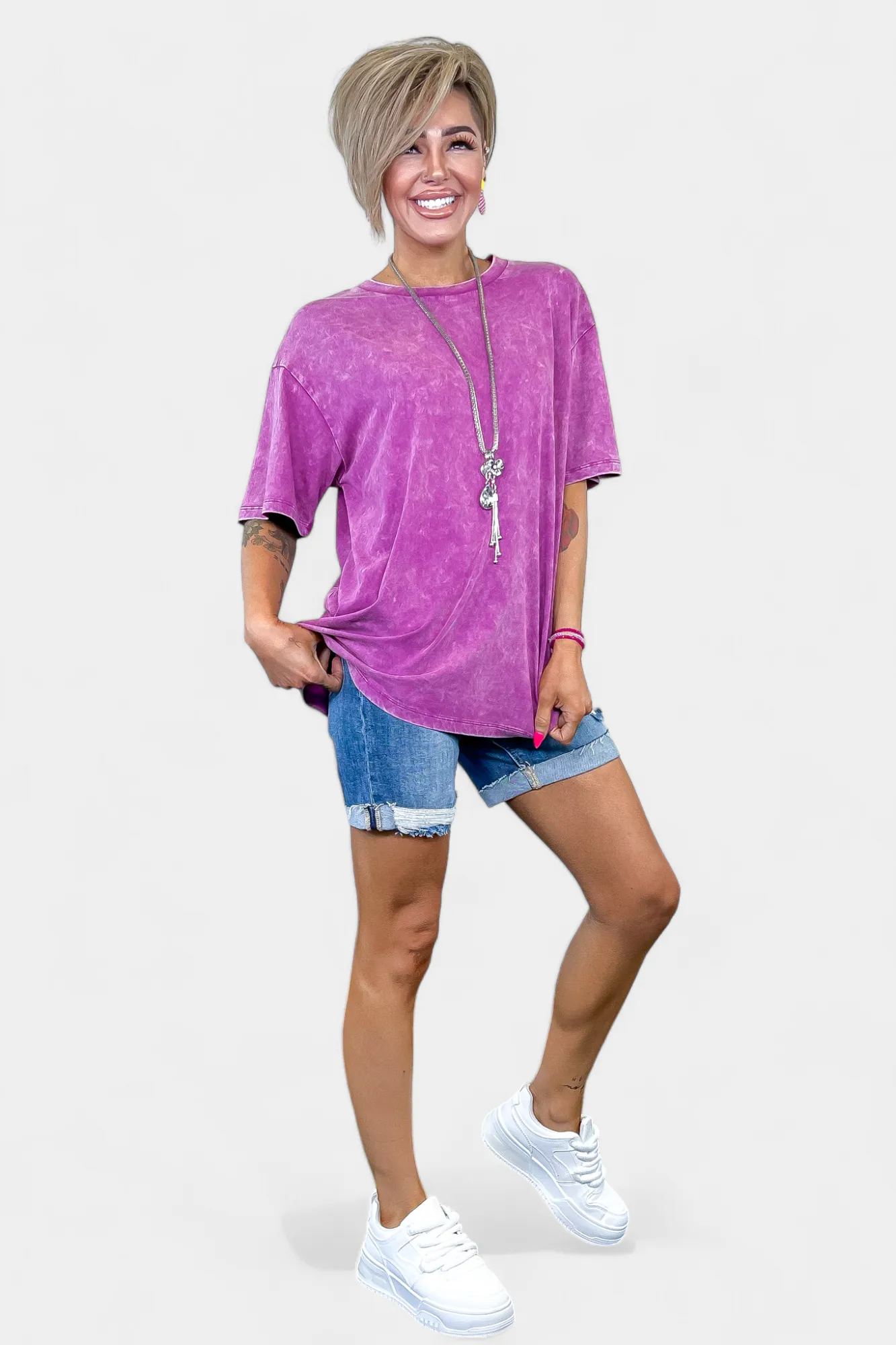 Oversized Washed Short Sleeve Top sold by ZZs product image thumbnail 5