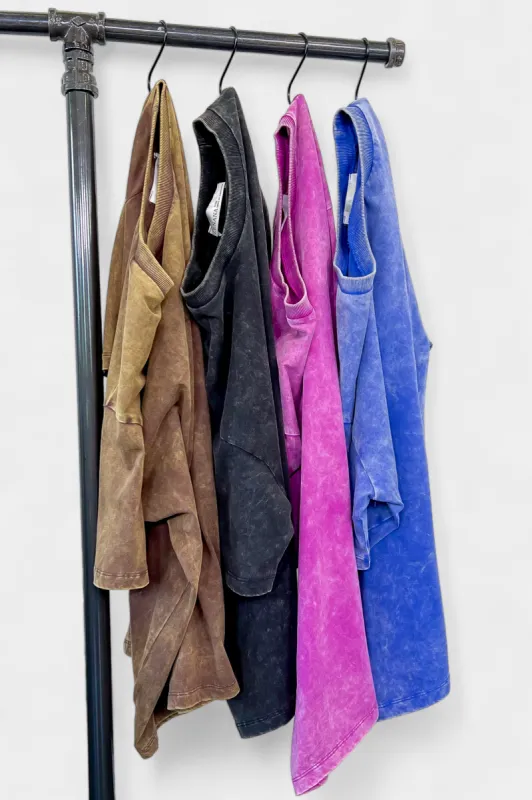 Oversized Washed Short Sleeve Top sold by ZZs