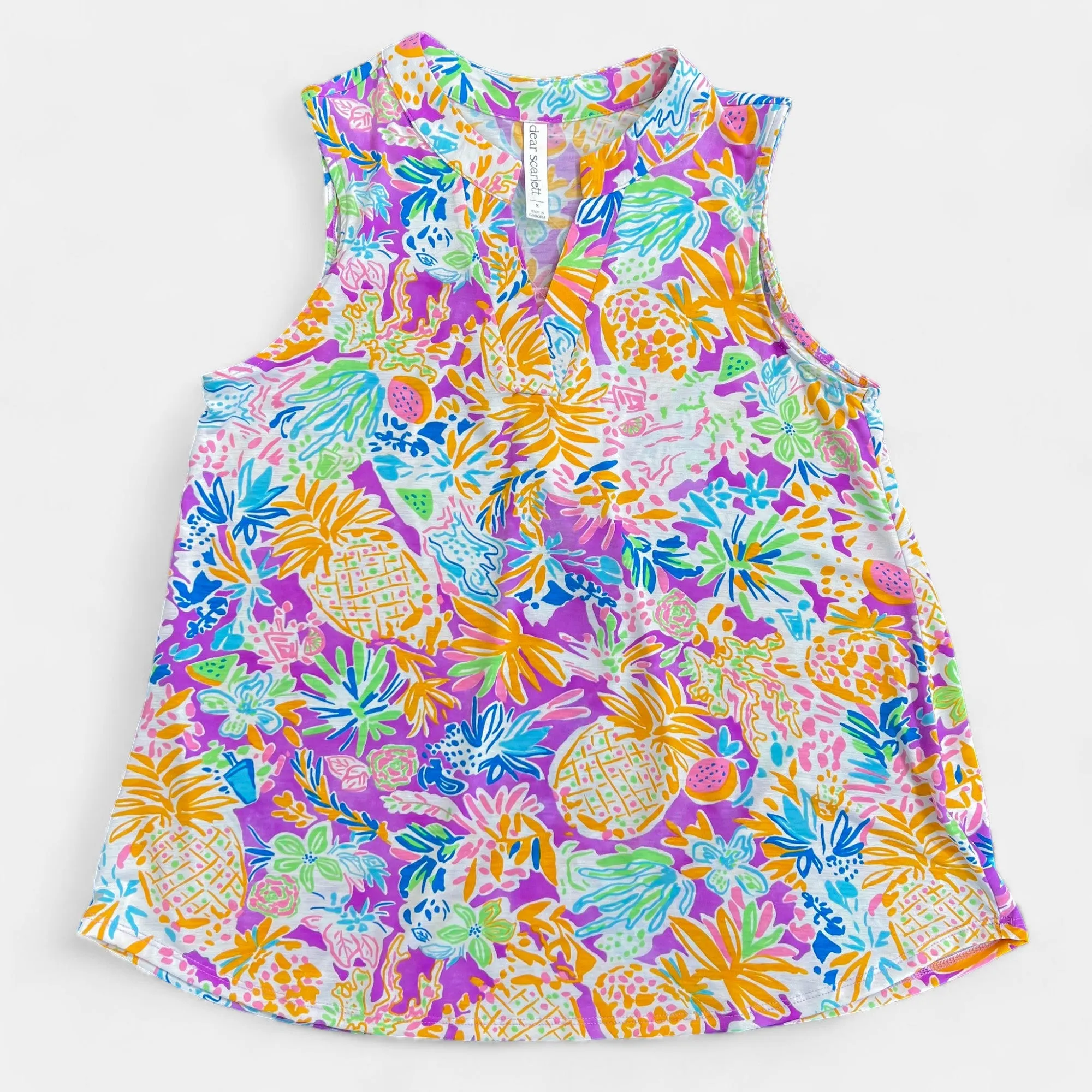 Magenta Multi Tropical Lizzy Tank Top sold by ZZs product image thumbnail 3