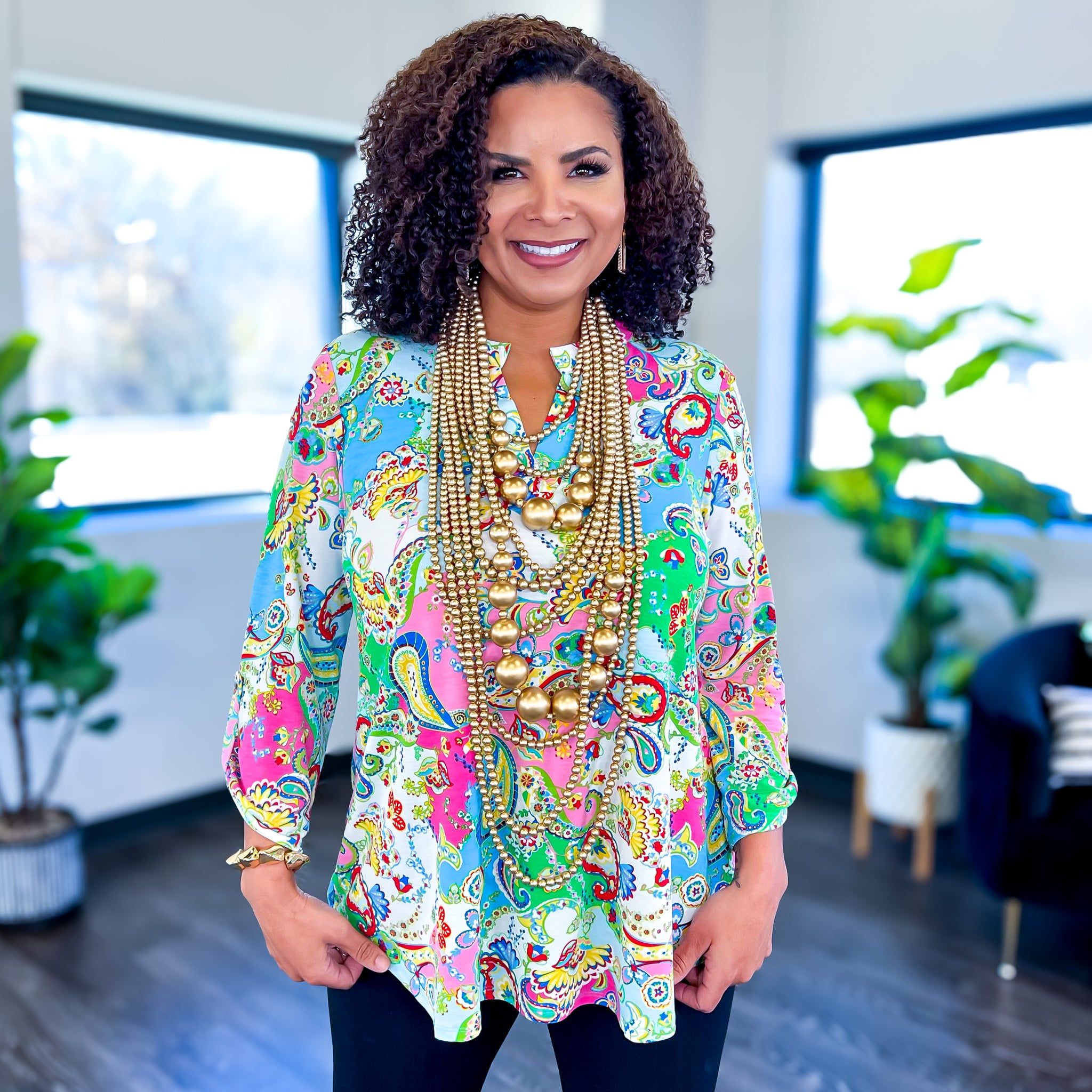 Blue & Green Multi Lizzy Top sold by ZZs product image thumbnail 4