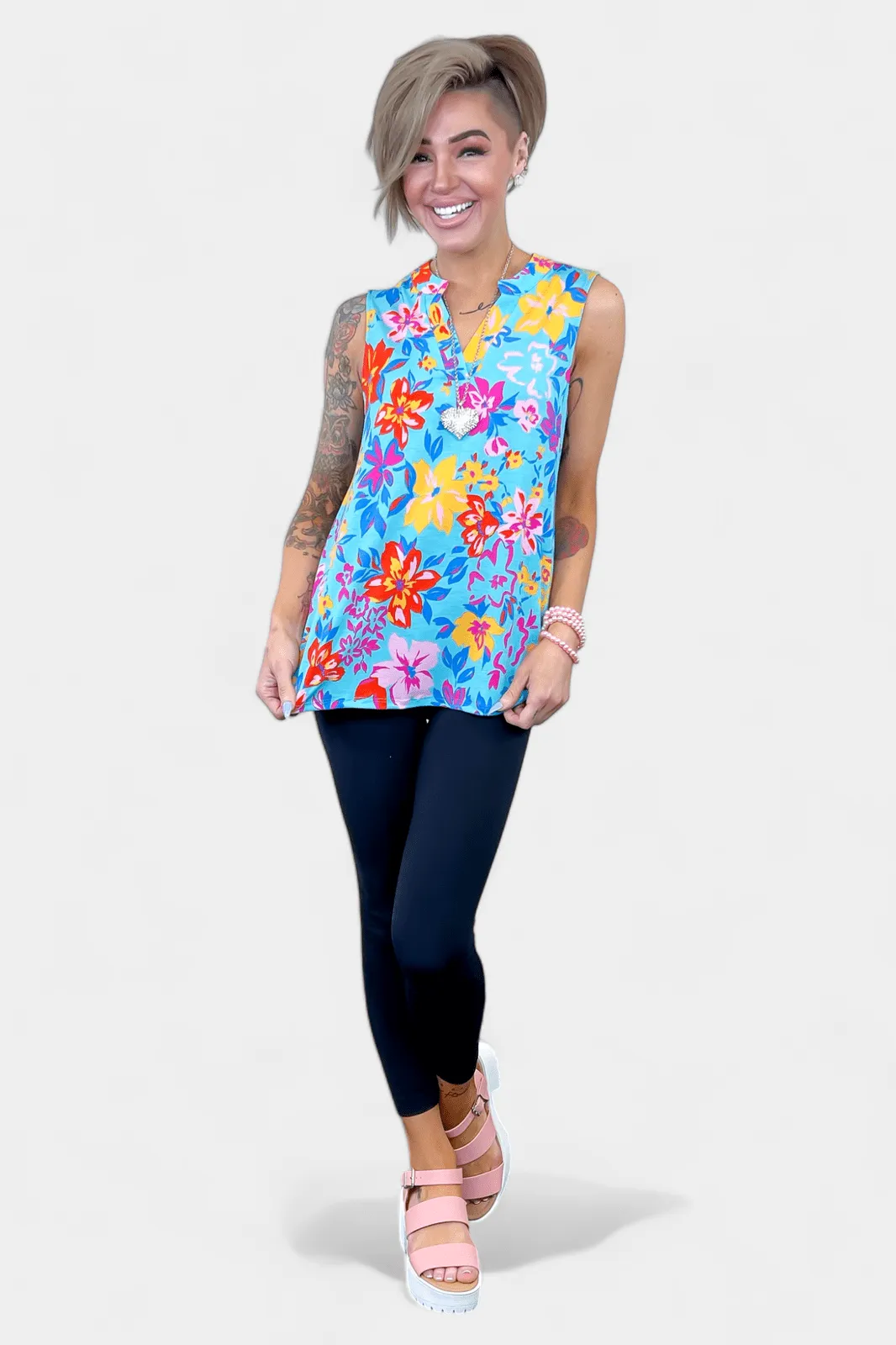 Blue Floral Lizzy Tank Top sold by ZZs product image thumbnail 2