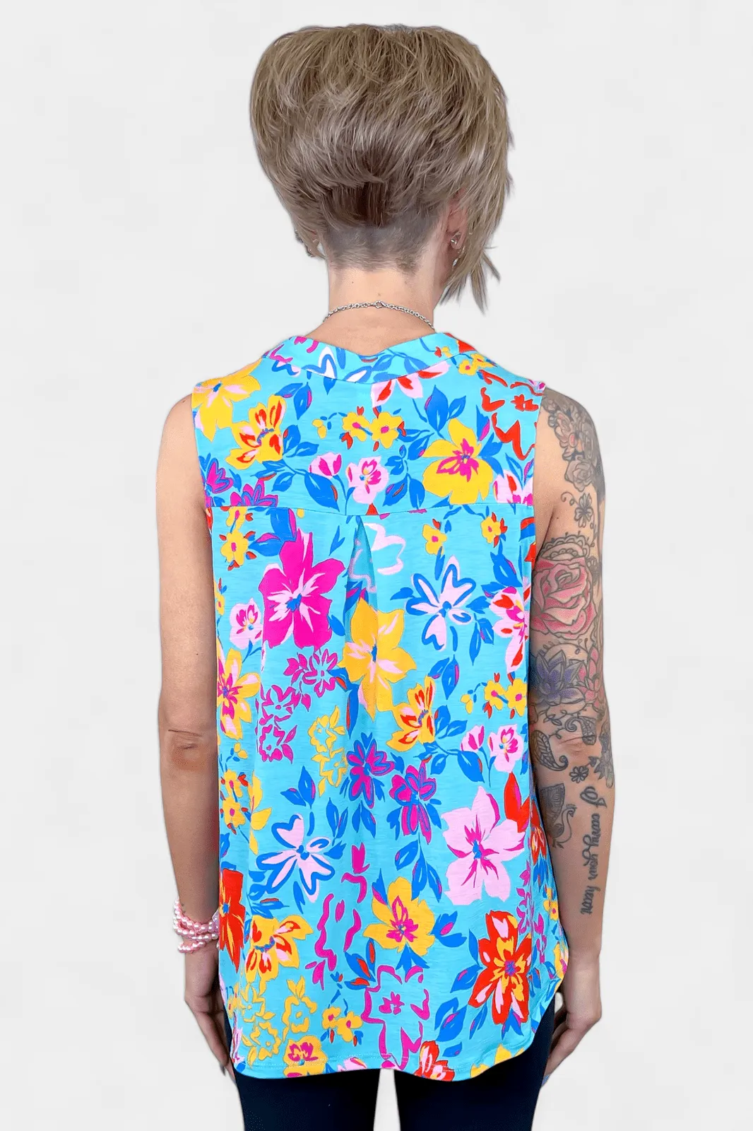 Blue Floral Lizzy Tank Top sold by ZZs product image thumbnail 5