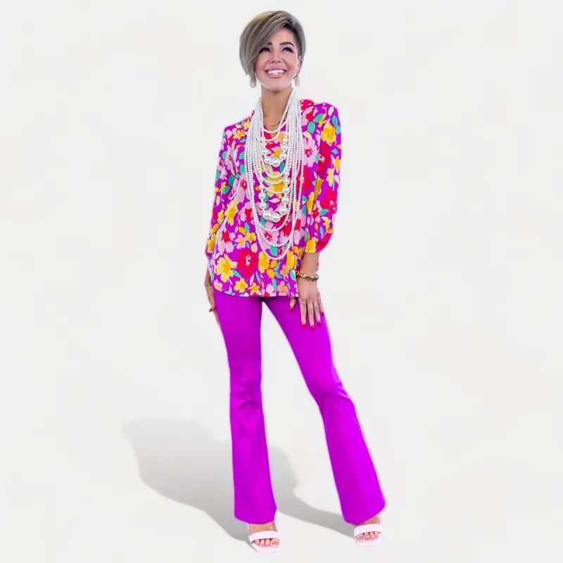 Magenta Multi Lizzy Top [NO RETURNS] sold by ZZs