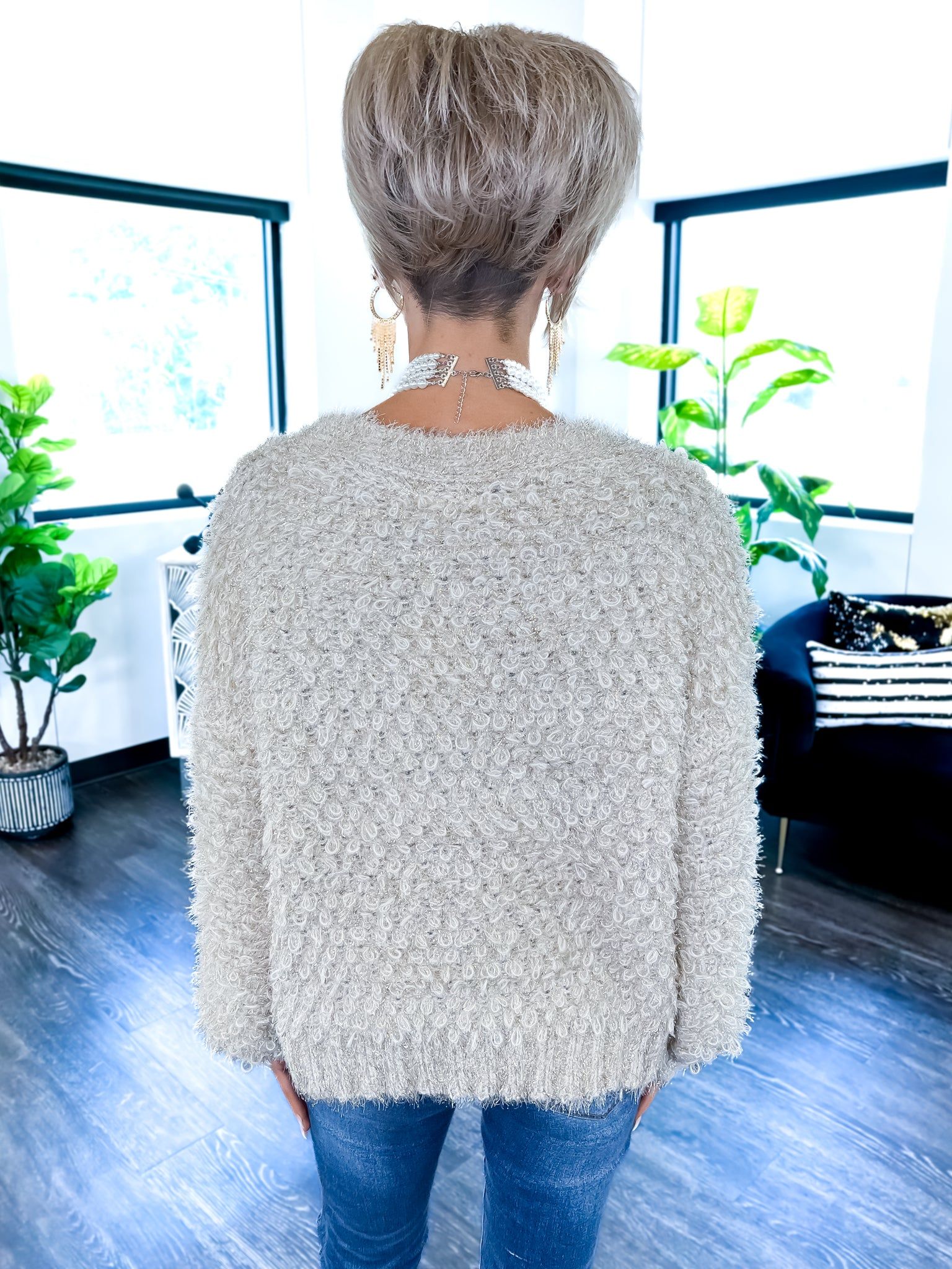 Champagne Fuzzy Cardigan sold by ZZs product image thumbnail 7
