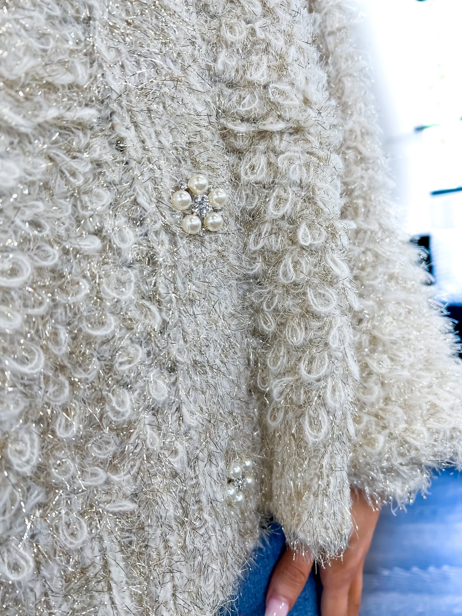 Champagne Fuzzy Cardigan sold by ZZs product image thumbnail 5