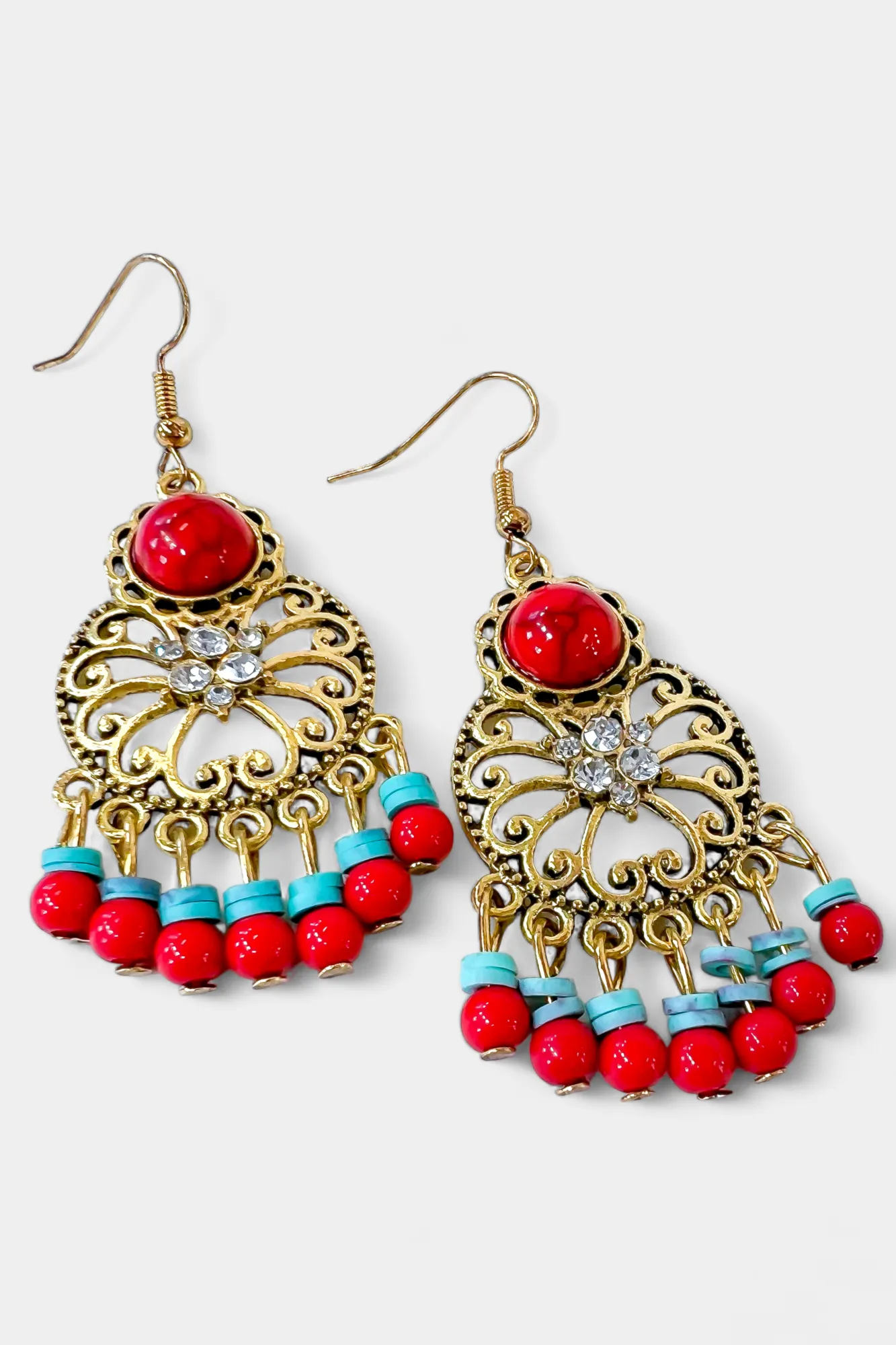 Red Bohemian Dream Catcher Earrings sold by ZZs product image thumbnail 2