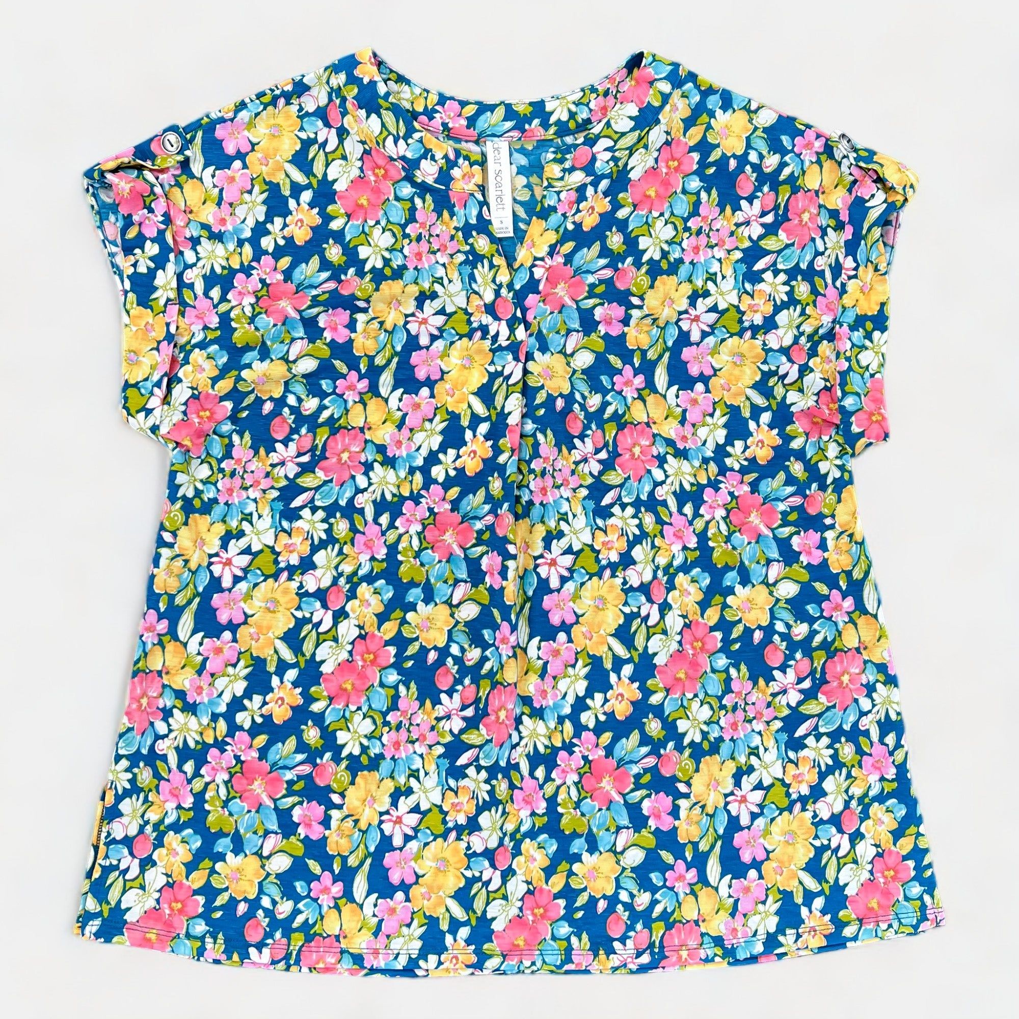 Teal Multi Floral Lizzy Short Sleeve Top sold by ZZs product image thumbnail 2
