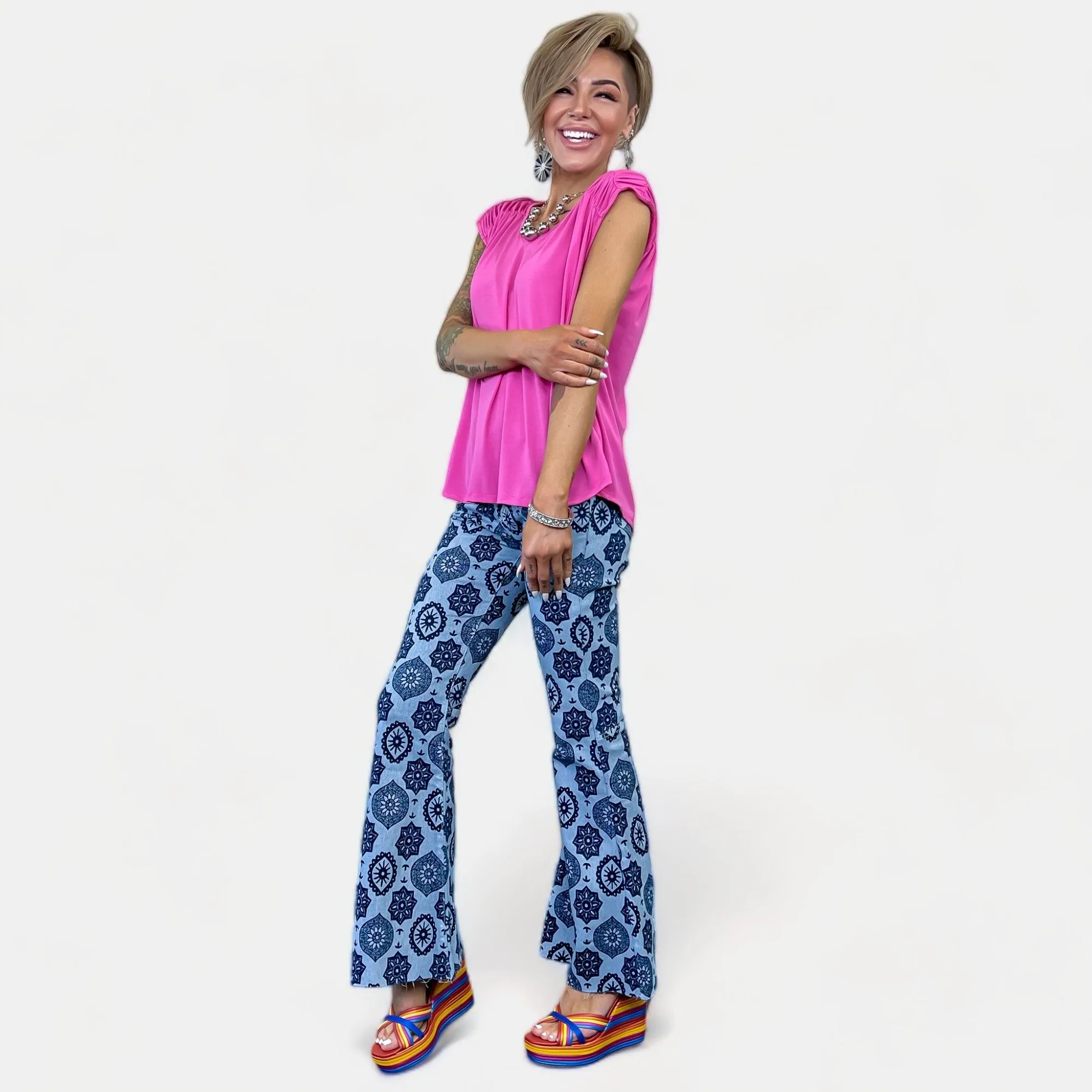 Washed Denim Bell Bottom Jeans sold by ZZs product image thumbnail 5