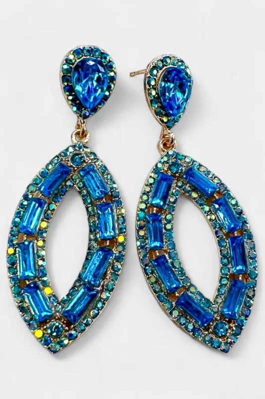 Turquoise Open Marquise Earrings sold by ZZs