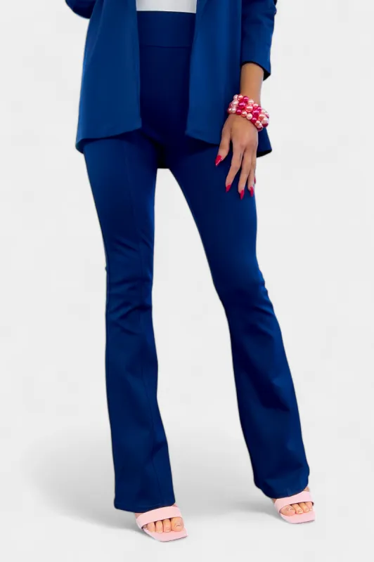 Navy High Waisted Flare Pants [NO RETURNS] sold by ZZs