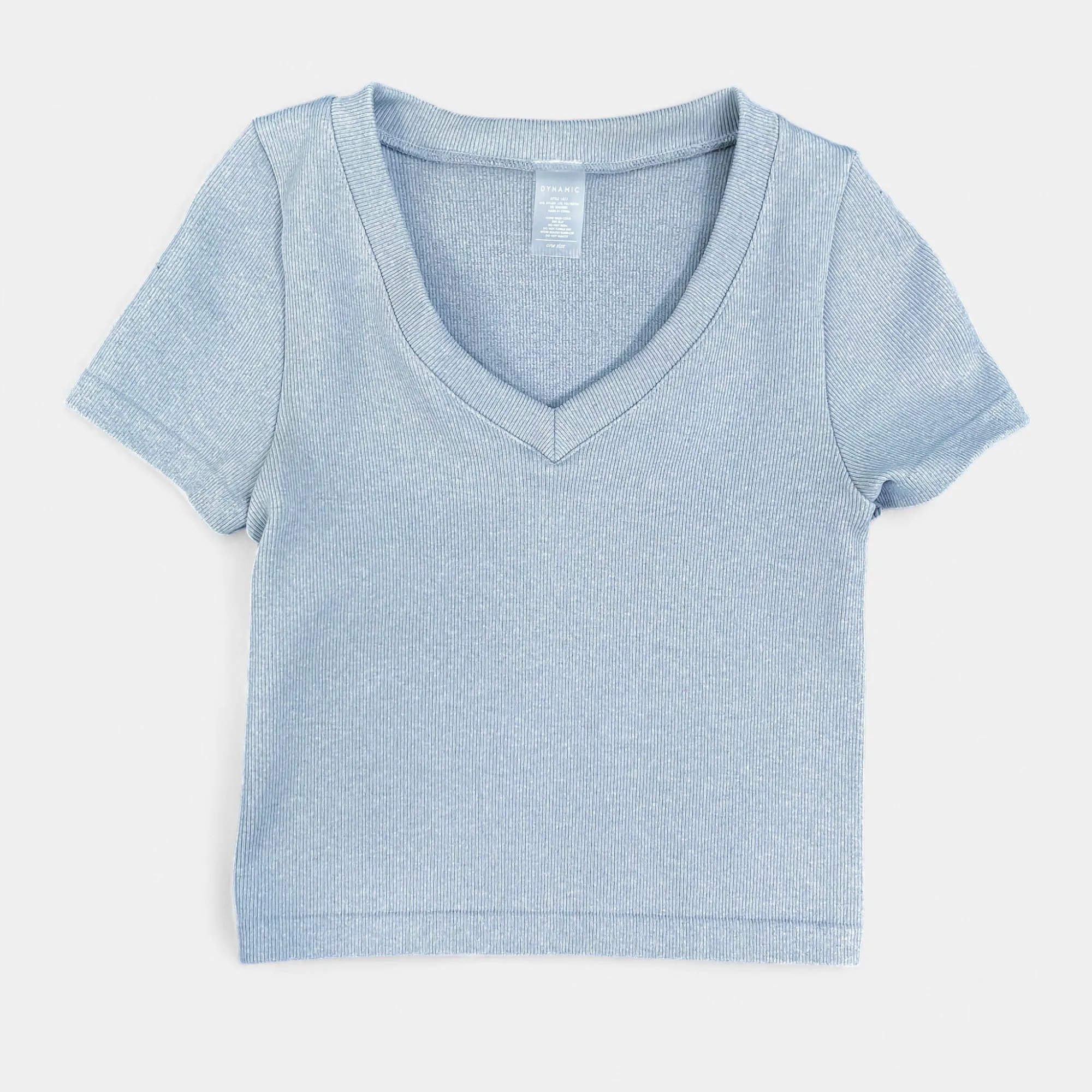 Grey Rib V-Neck Top sold by ZZs product image thumbnail 2