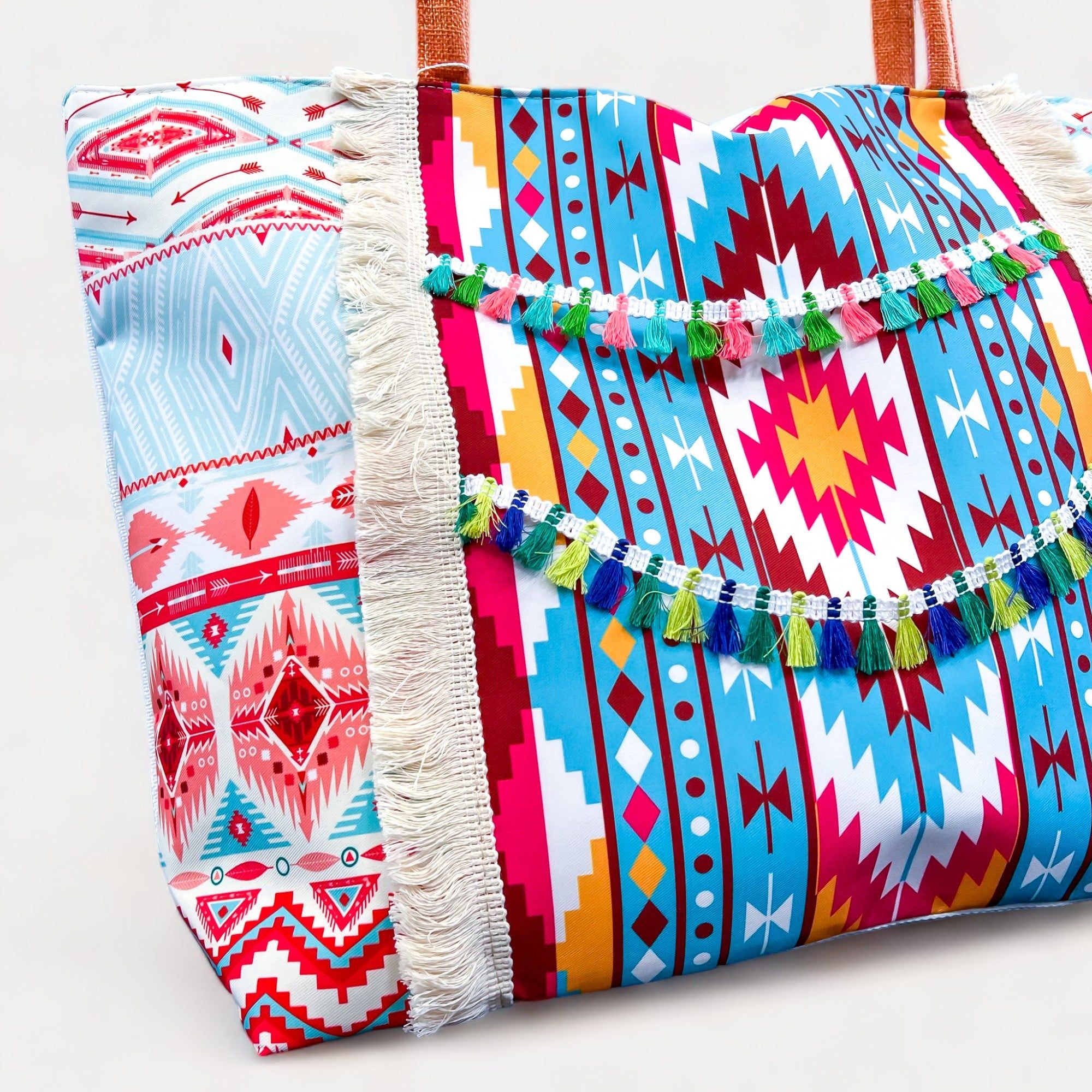 Orange Boho Fringe Tote Bag sold by ZZs product image thumbnail 3