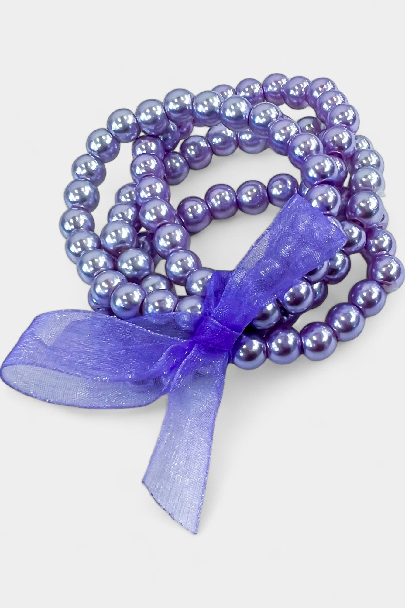 Lavender Pearl Stretch Bracelets sold by ZZs