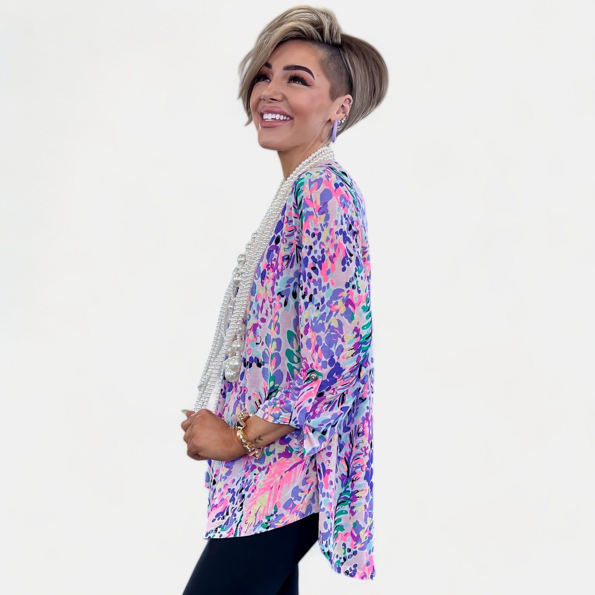 Multi Abstract Floral Lizzy Top sold by ZZs product image thumbnail 4