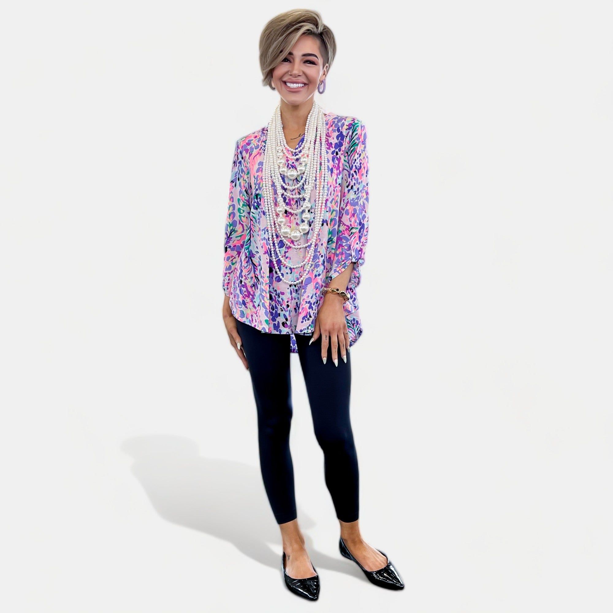 Multi Abstract Floral Lizzy Top sold by ZZs product image thumbnail 3