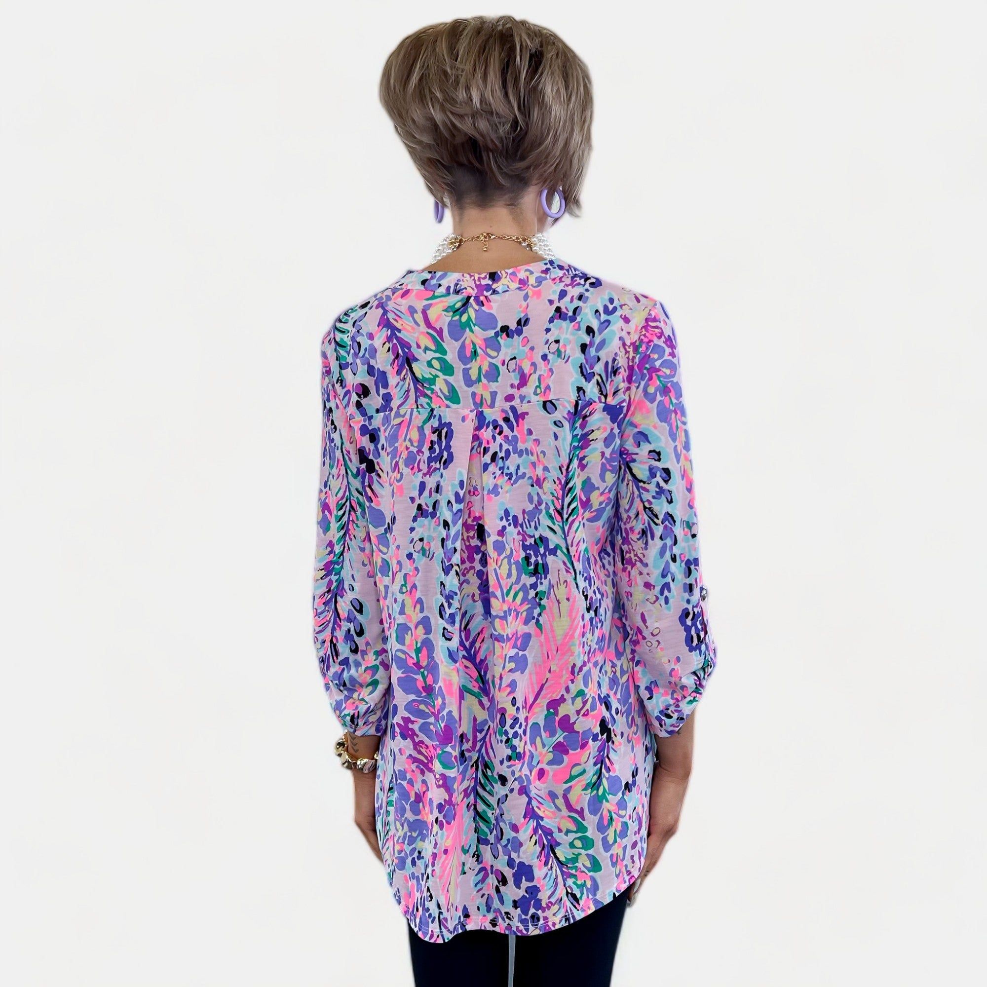 Multi Abstract Floral Lizzy Top sold by ZZs product image thumbnail 5