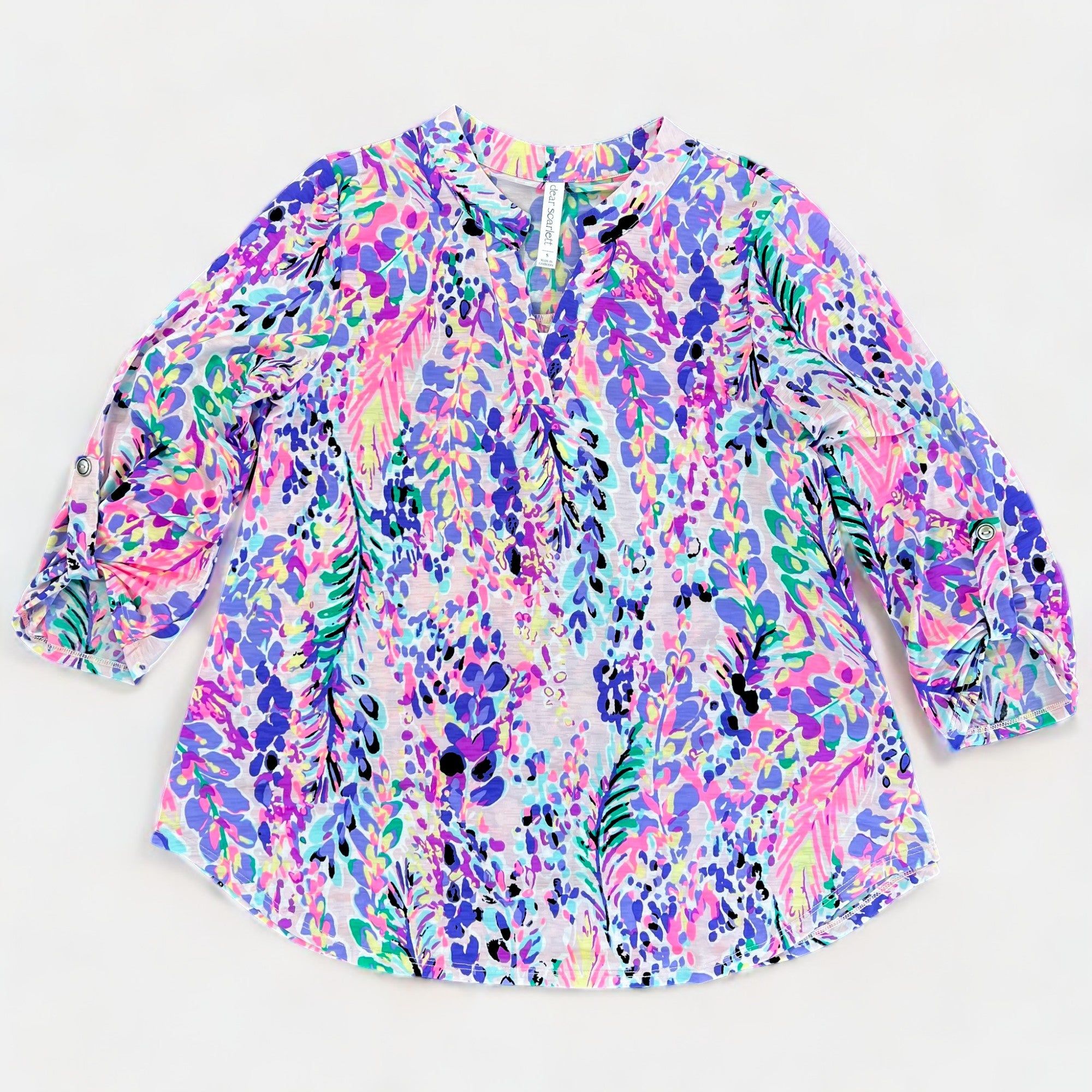 Multi Abstract Floral Lizzy Top sold by ZZs