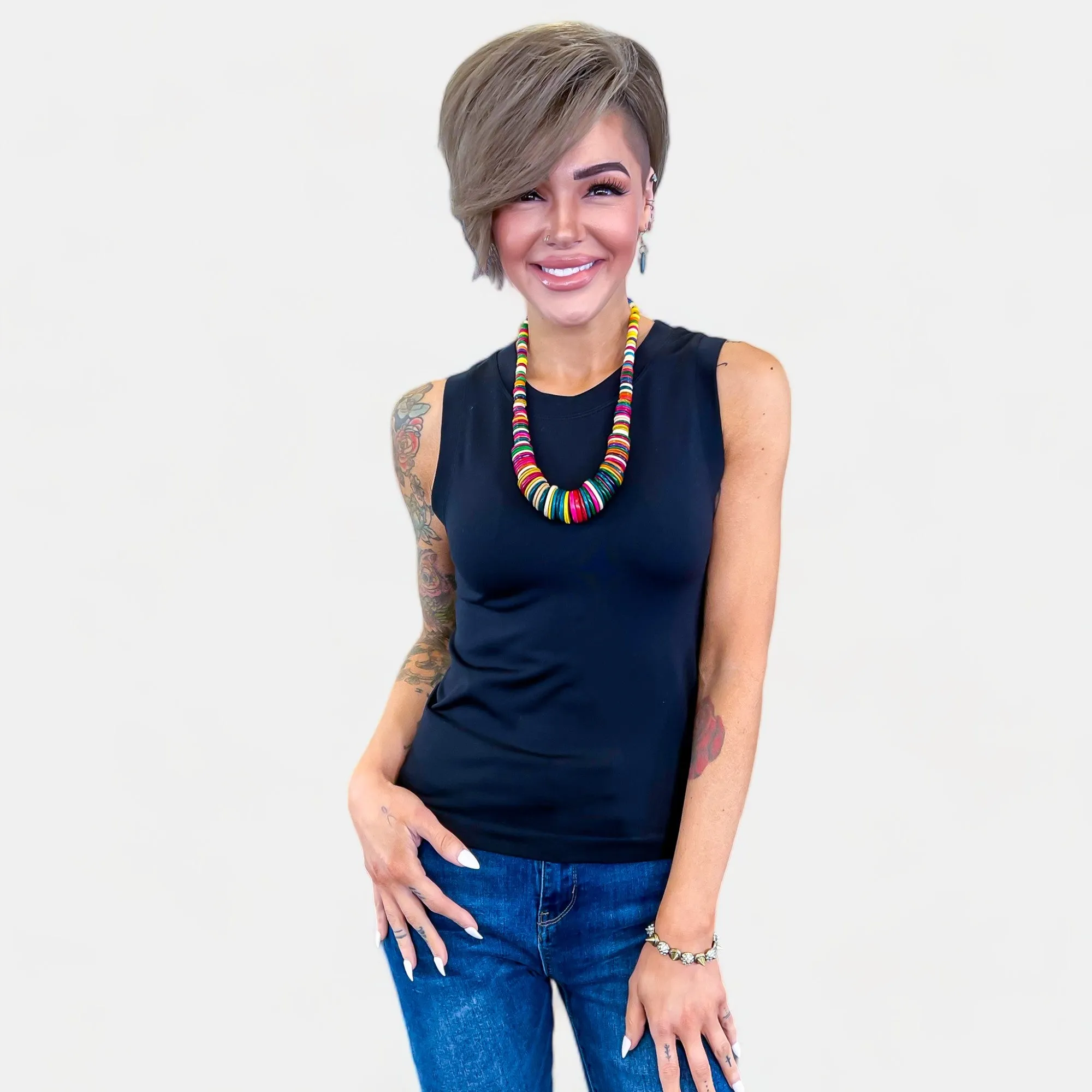 Black Smooth Layering Tank sold by ZZs