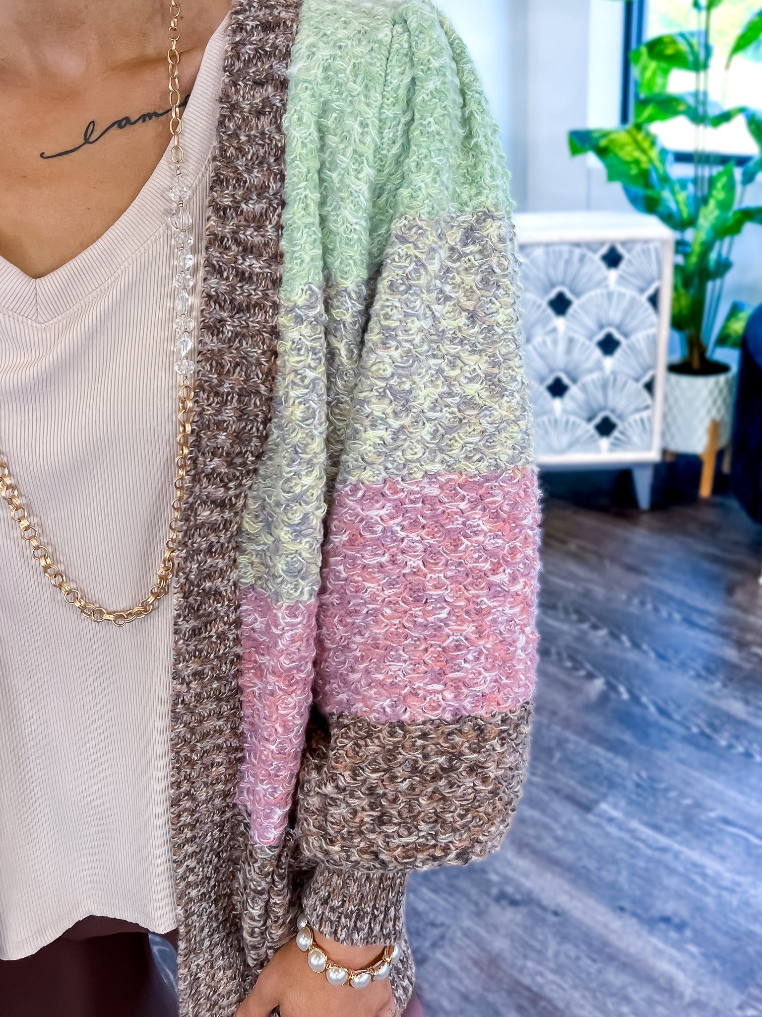 Striped Chunky Cardigan | Green sold by ZZs product image thumbnail 8