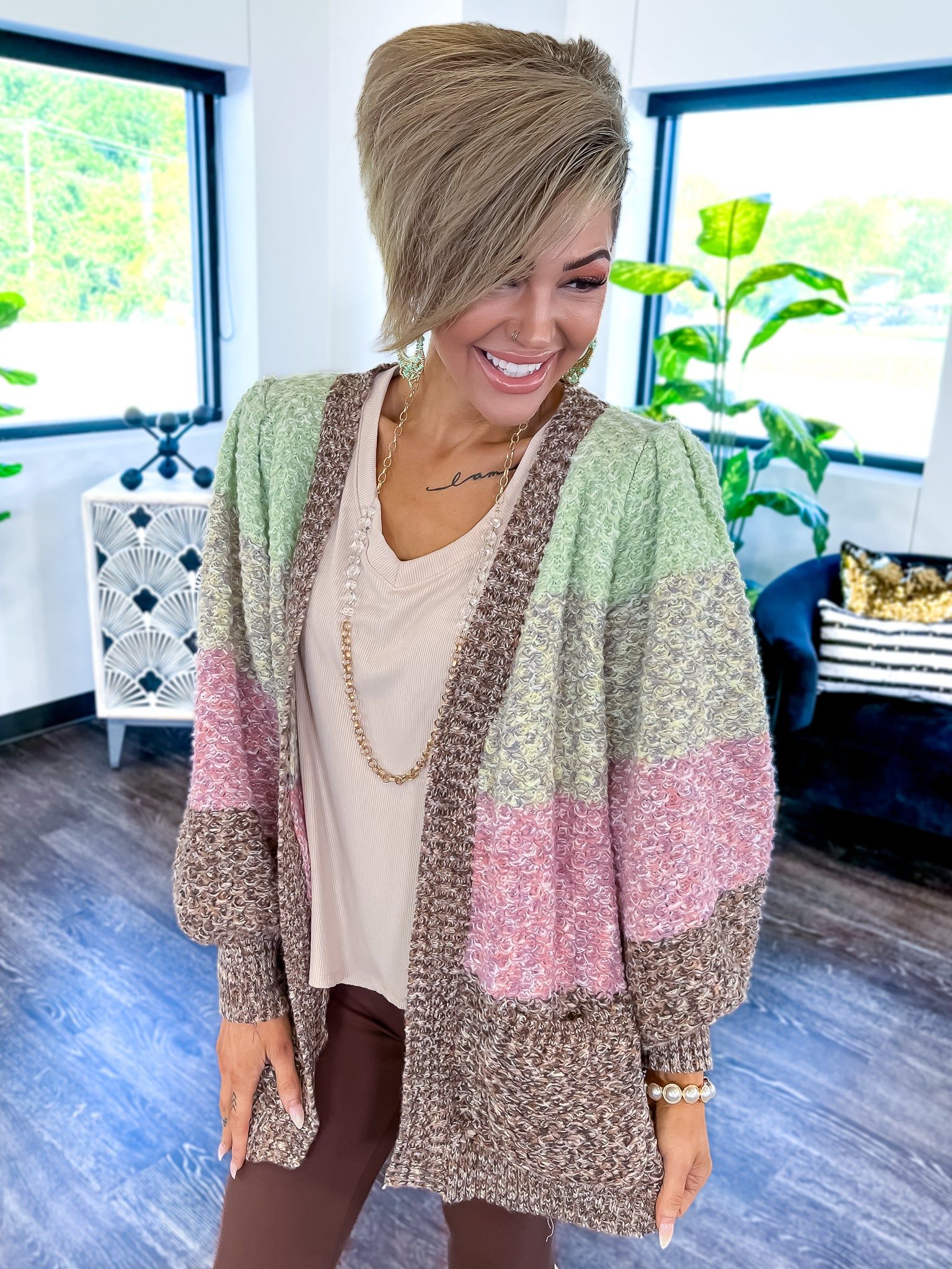 Striped Chunky Cardigan | Green sold by ZZs product image thumbnail 9