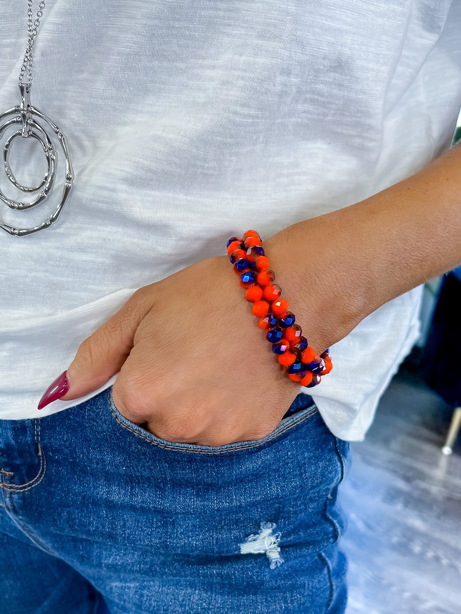 Beaded Stretch Bracelets | Orange sold by ZZs product image thumbnail 2
