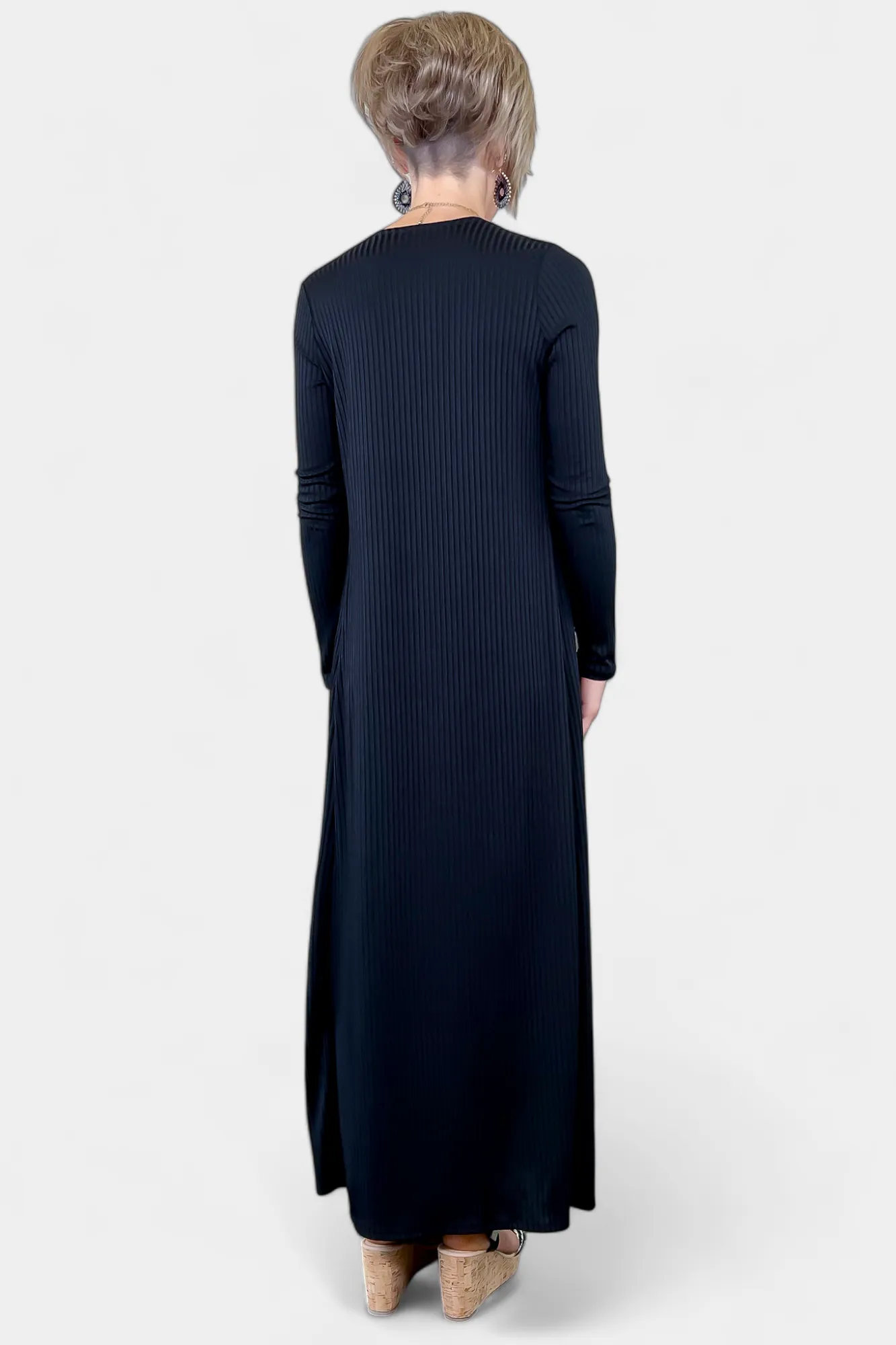 Black Two Piece Dress & Cardigan Set sold by ZZs product image thumbnail 5