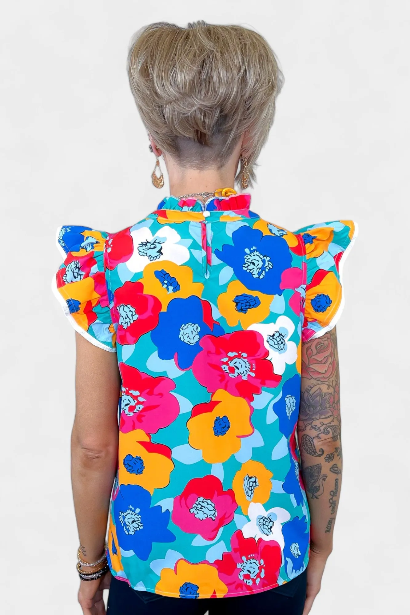 Floral Flutter Sleeve Top sold by ZZs product image thumbnail 4