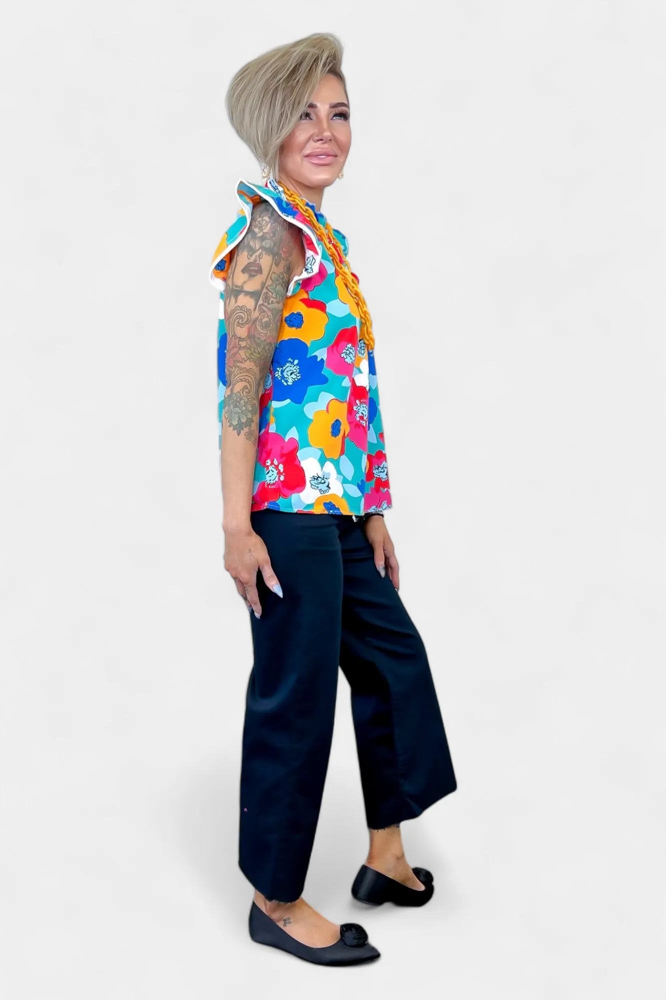 Floral Flutter Sleeve Top sold by ZZs product image thumbnail 5