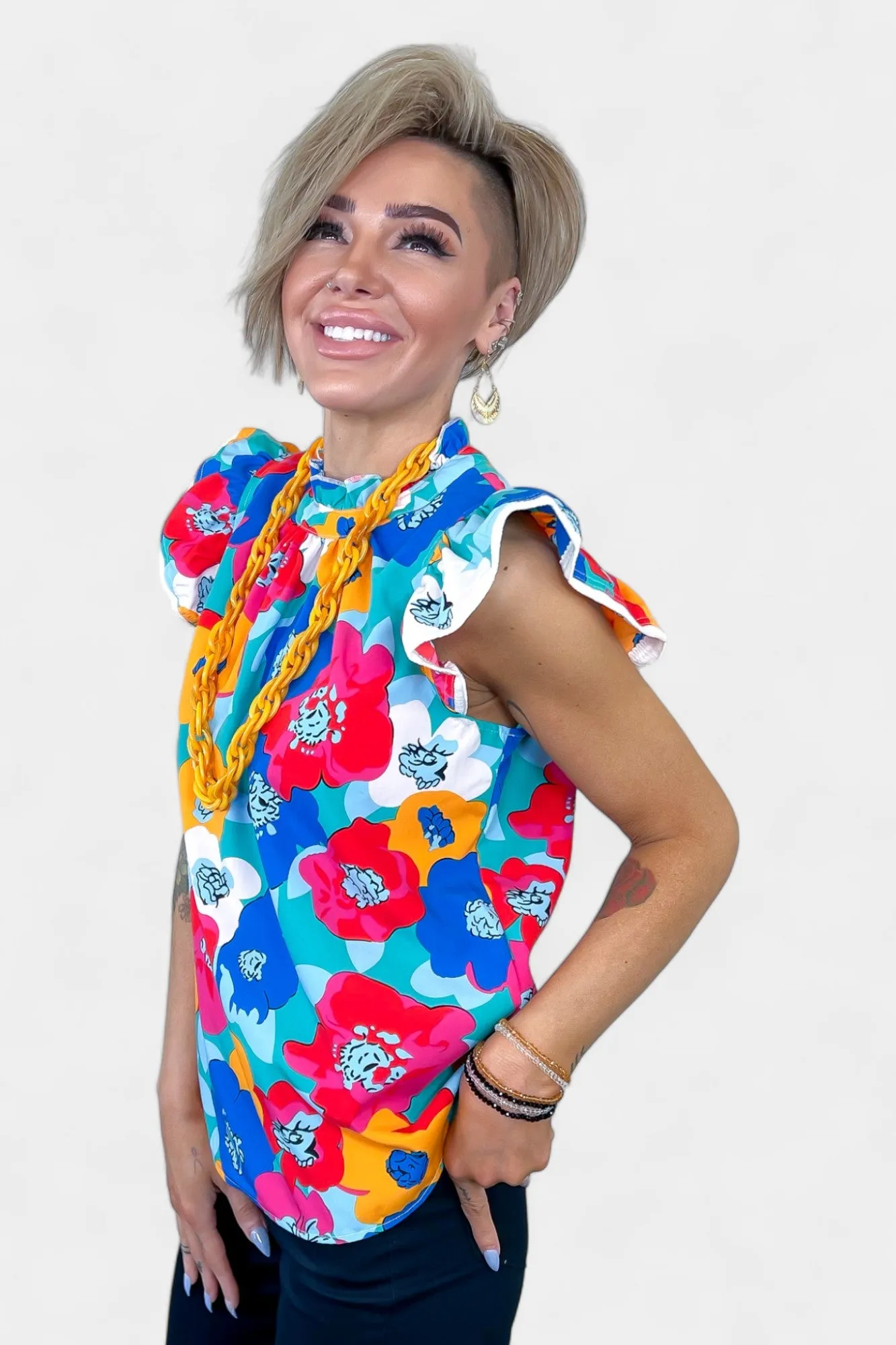 Floral Flutter Sleeve Top sold by ZZs product image thumbnail 3