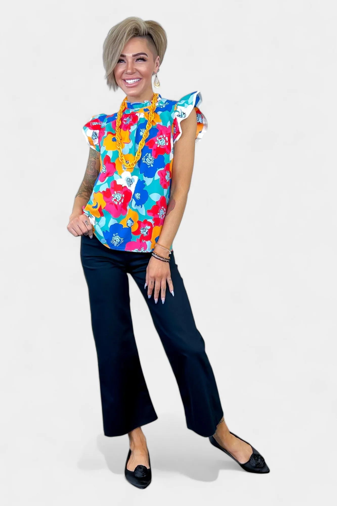 Floral Flutter Sleeve Top sold by ZZs product image thumbnail 2