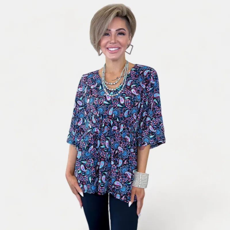 Black Multi Dreamer Dolman Top sold by ZZs