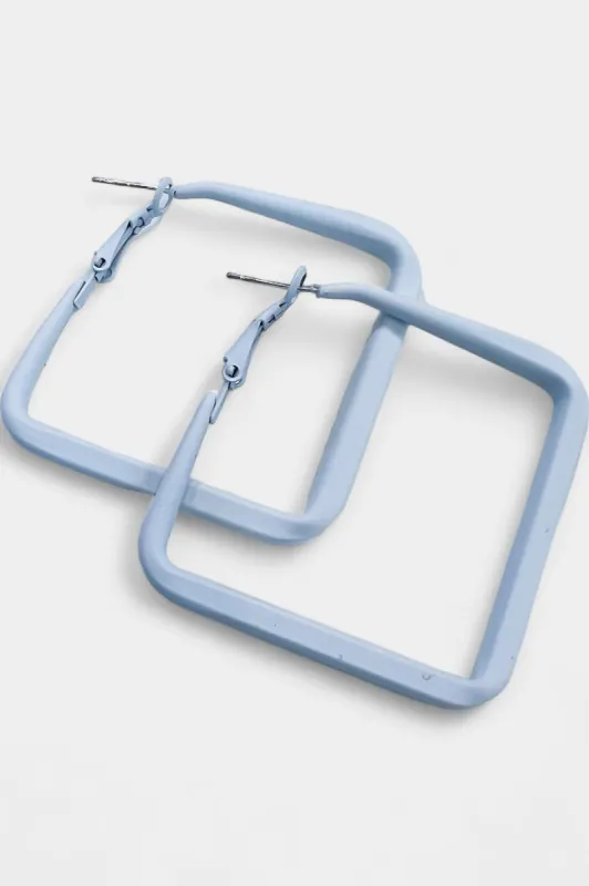 White Square Hoop Earrings sold by ZZs