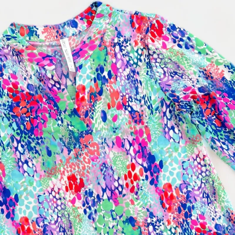 Teal Multi Abstract Animal Lizzy Top sold by ZZs
