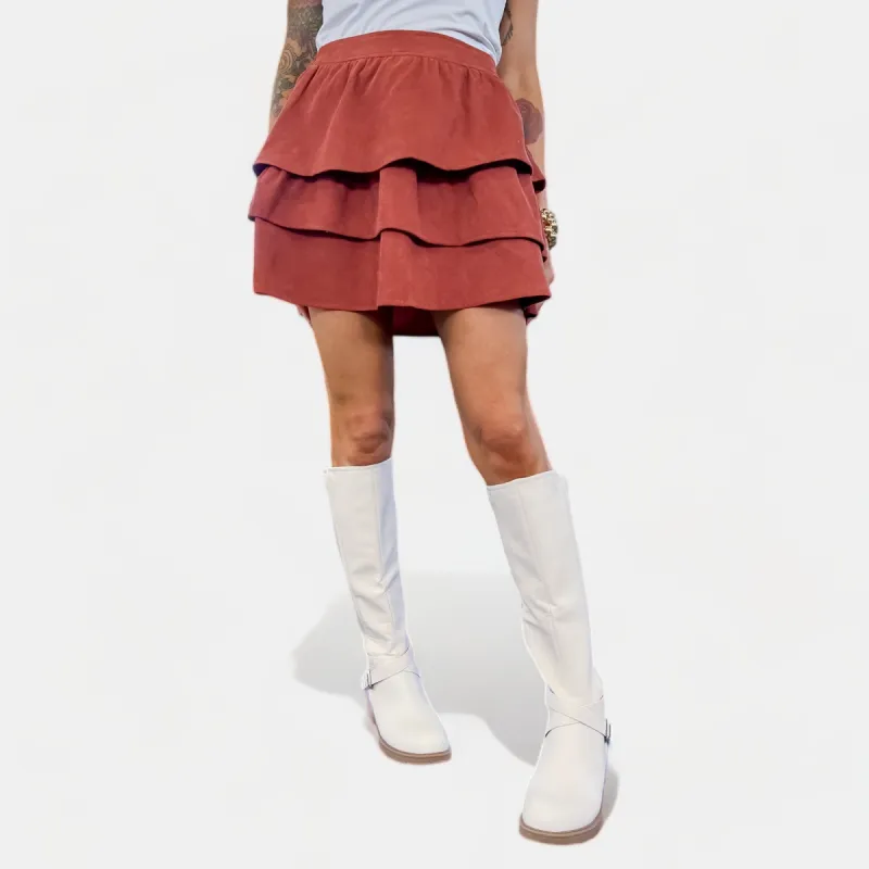 Rust Corduroy Mini Skirt sold by ZZs
