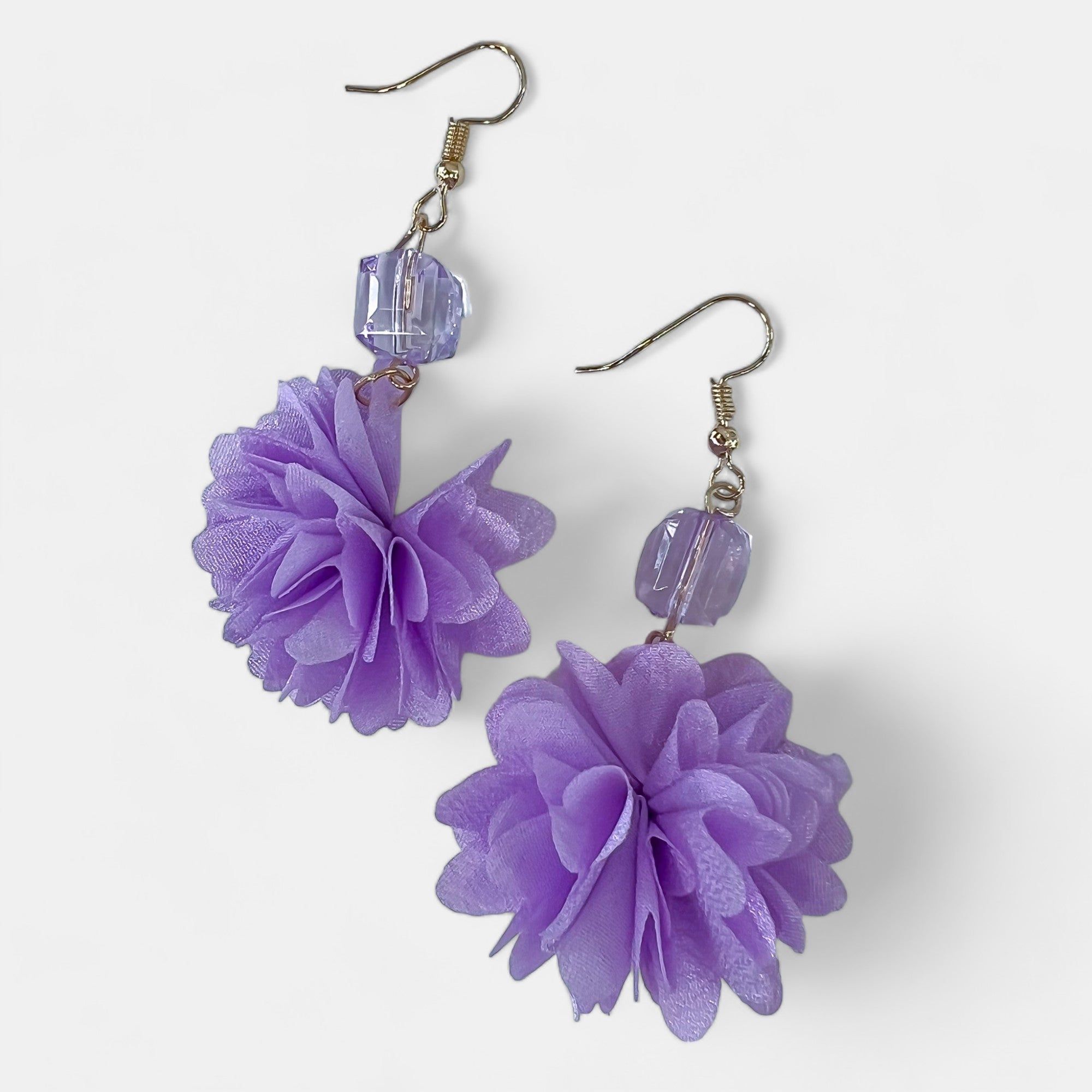 Purple Petal Flower Dangle Earrings sold by ZZs product image thumbnail 3