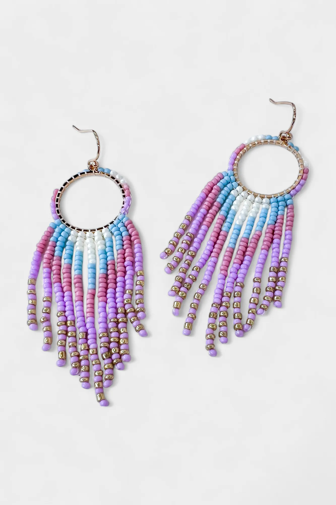 Lavender Beaded Tassel Earrings sold by ZZs product image thumbnail 3
