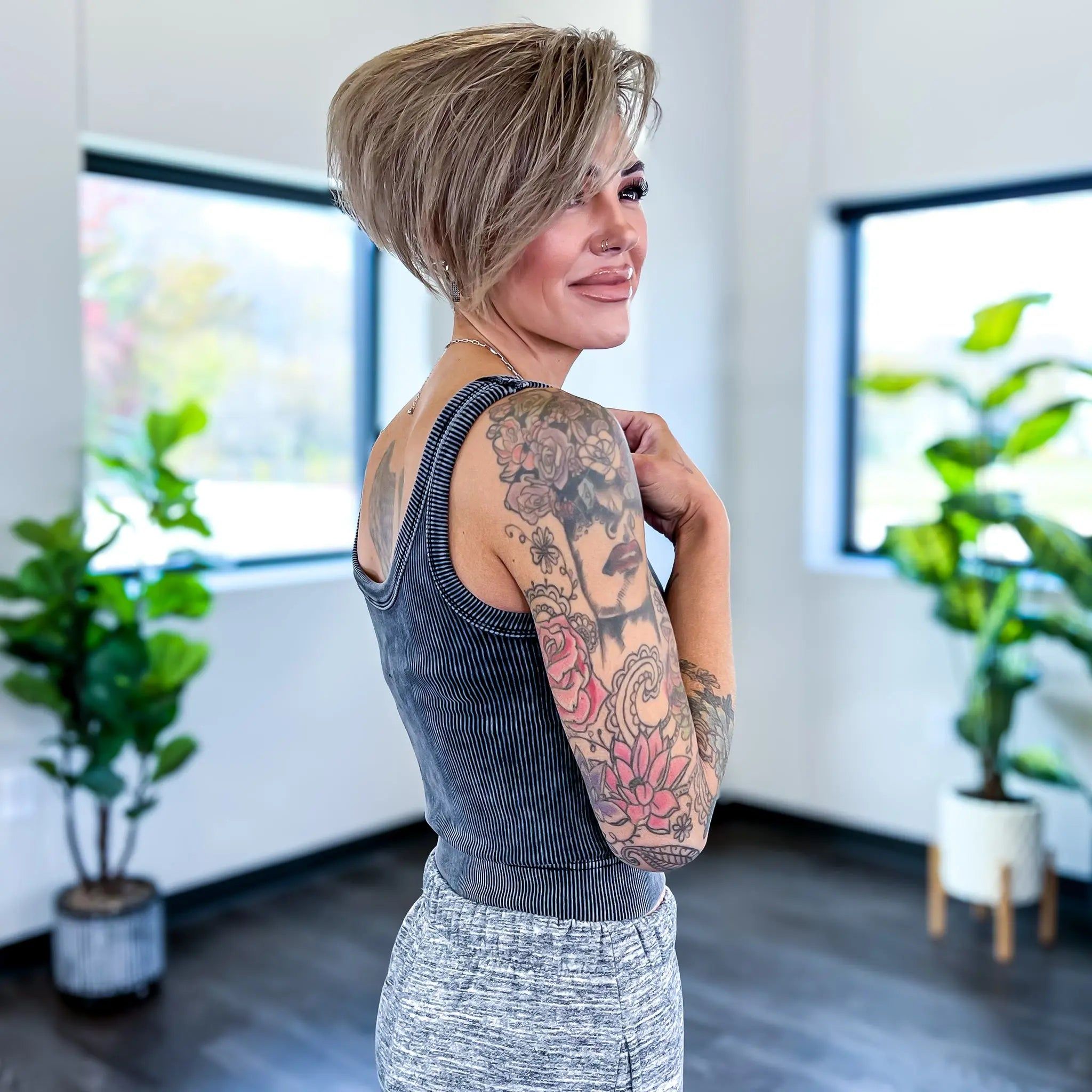 Ash Black Ribbed Cropped Tank sold by ZZs product image thumbnail 2