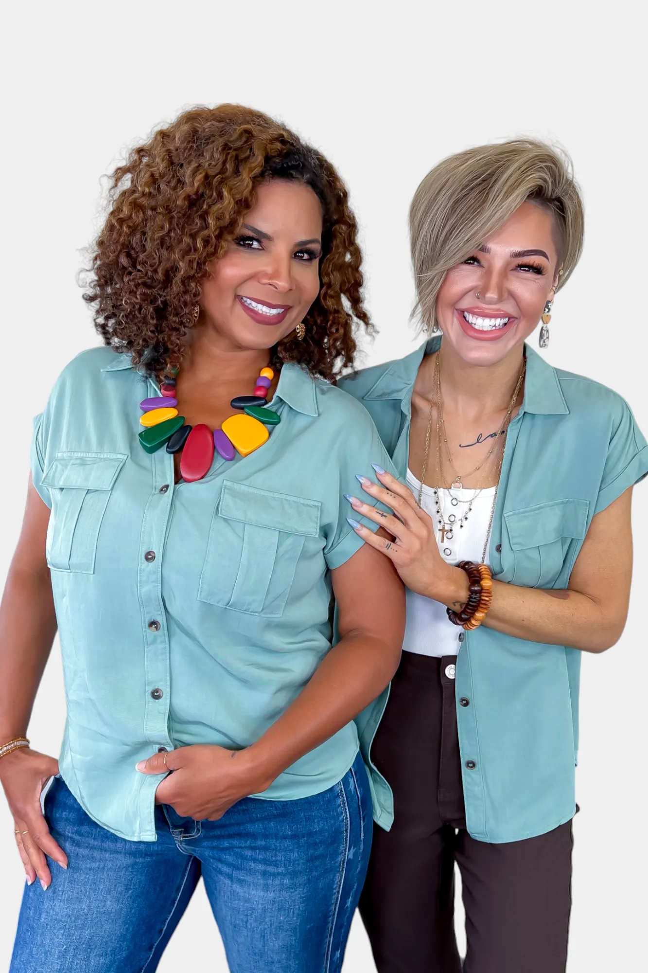 Sage Front Pocket Short Sleeve Top sold by ZZs product image thumbnail 4