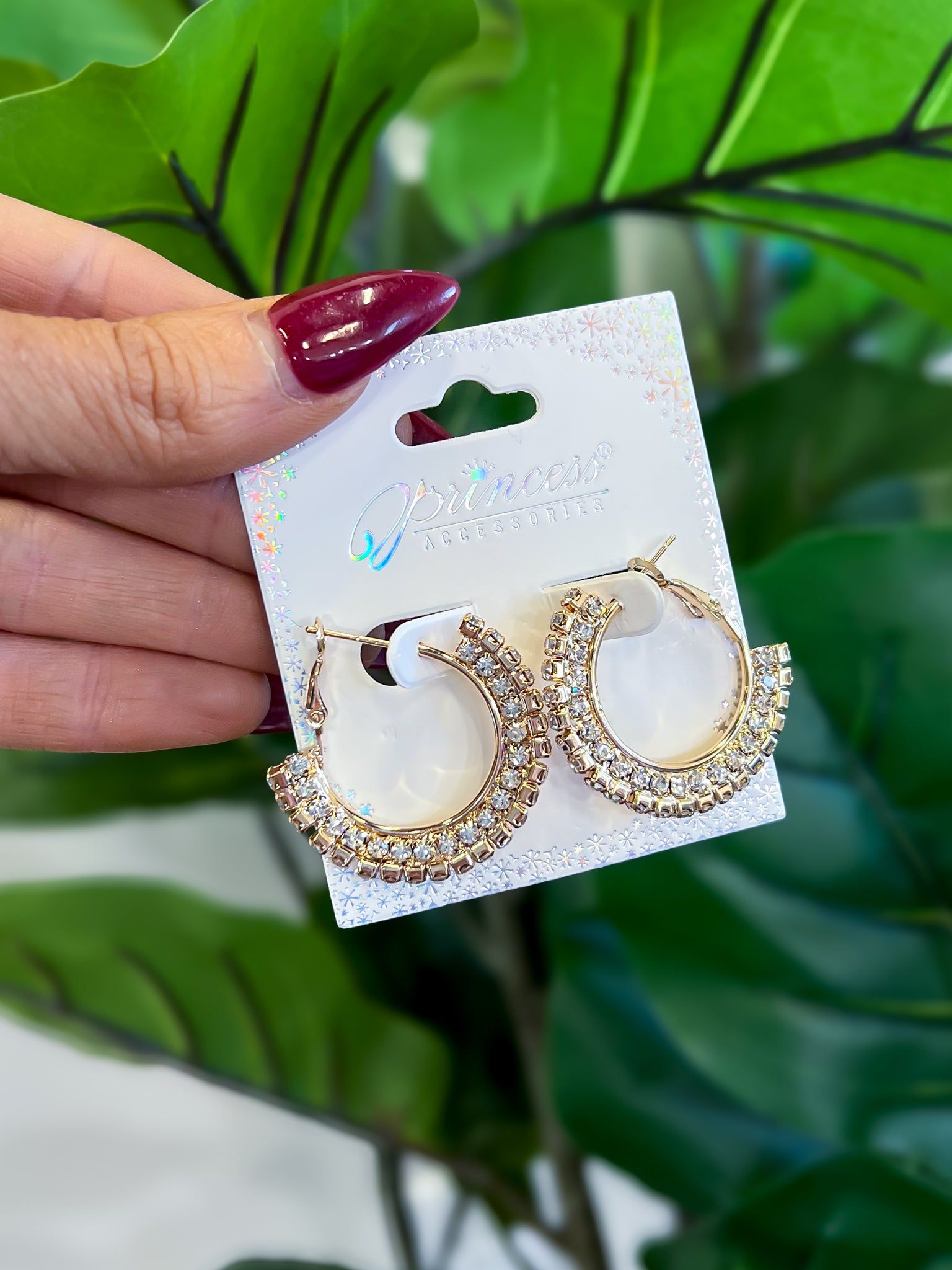 Gold Rhinestone Hoops sold by ZZs