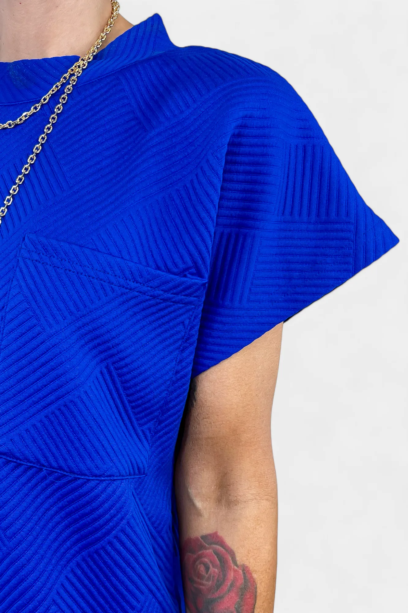 Royal Blue Textured T-Shirt Dress sold by ZZs product image thumbnail 4