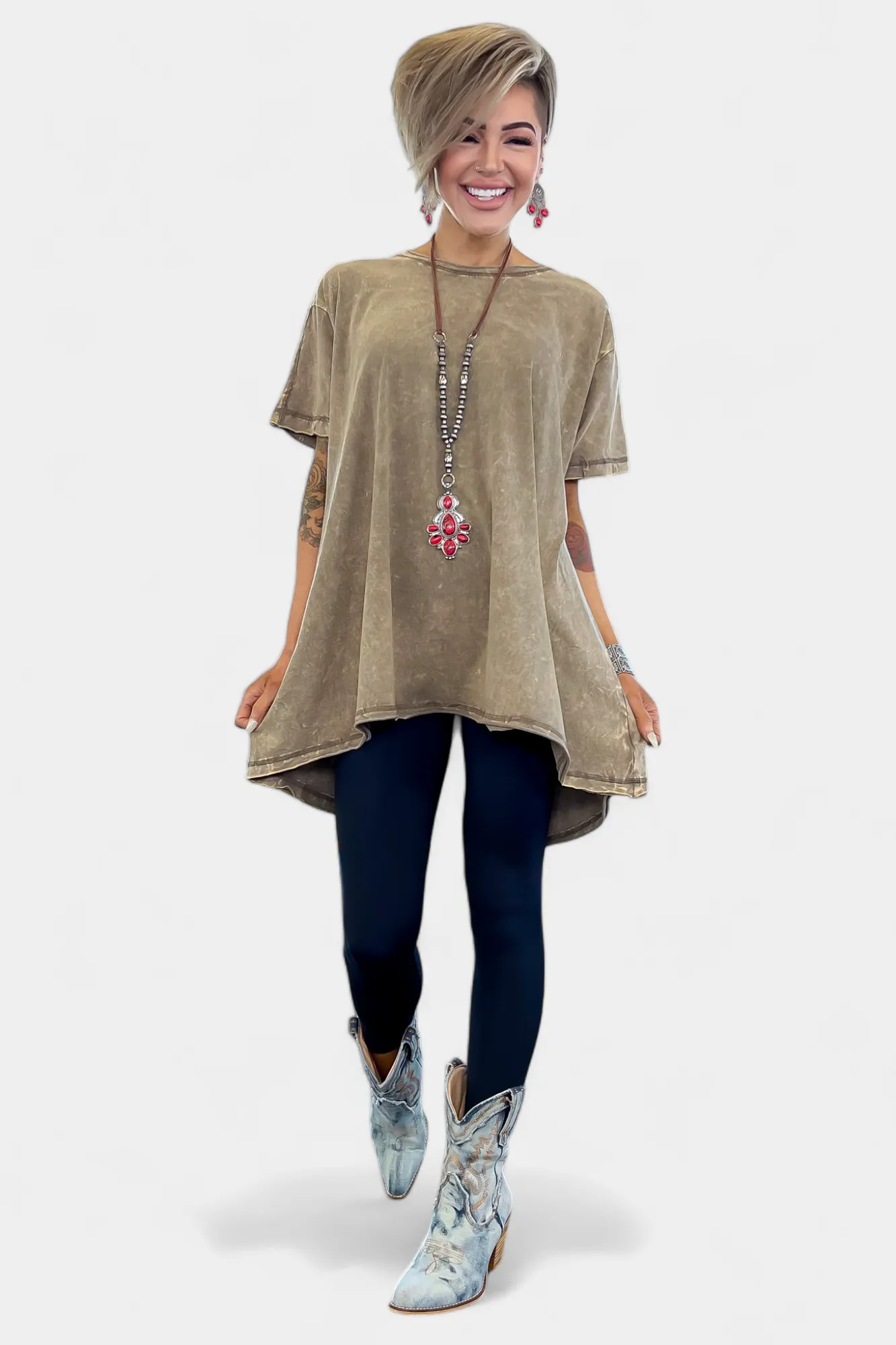 Mocha Cotton Oversized Top sold by ZZs product image thumbnail 2