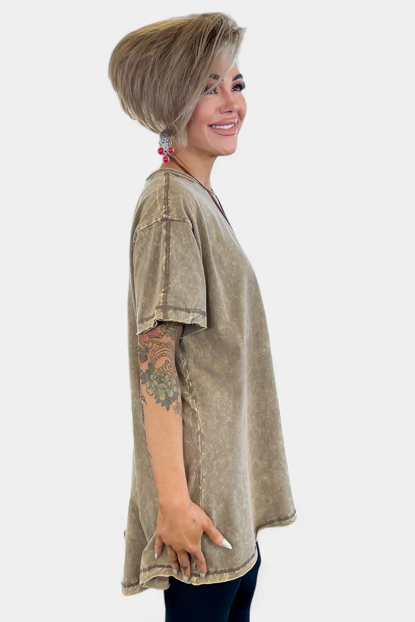 Mocha Cotton Oversized Top sold by ZZs product image thumbnail 3