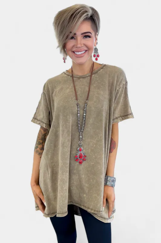 Mocha Cotton Oversized Top sold by ZZs