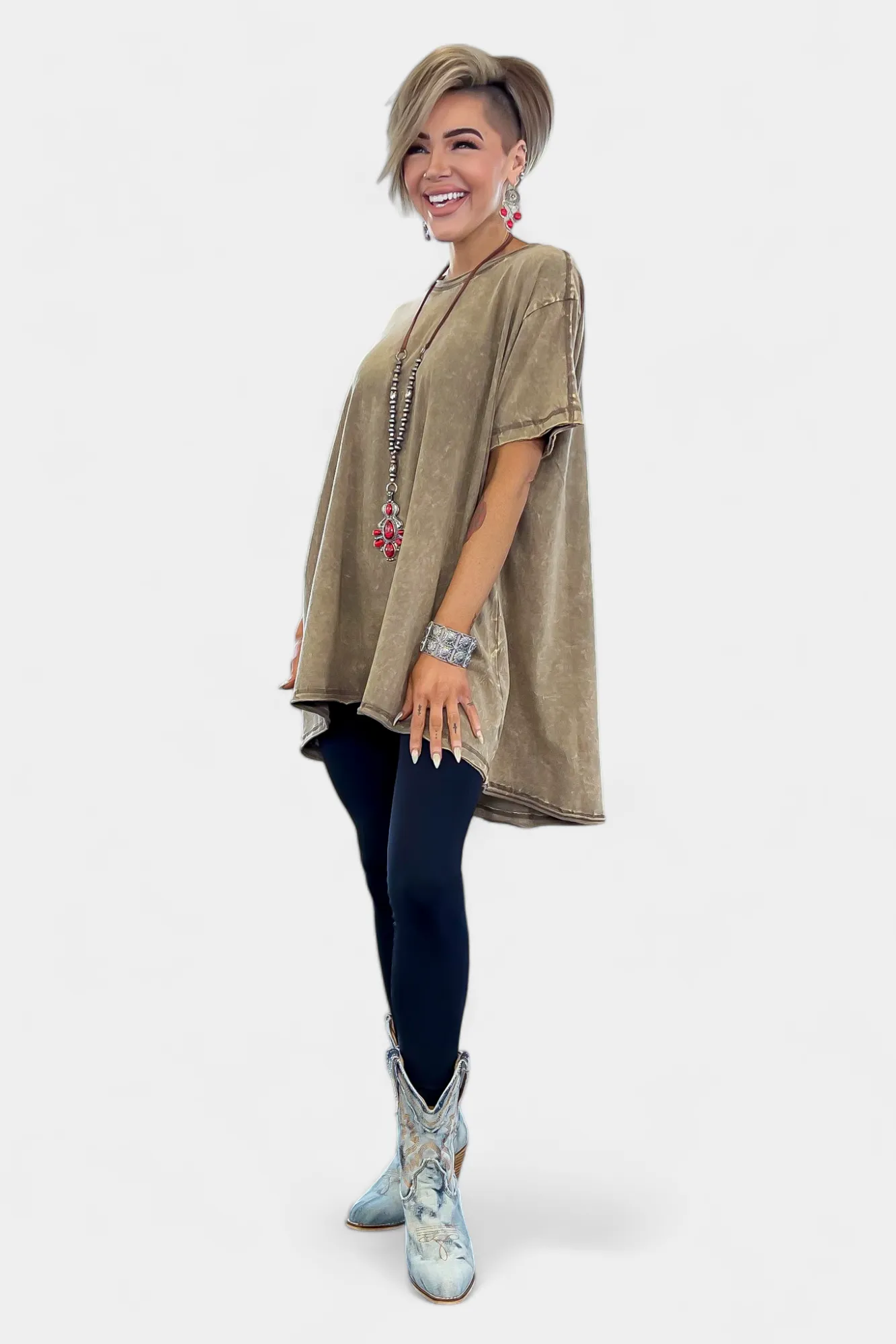Mocha Cotton Oversized Top sold by ZZs product image thumbnail 4