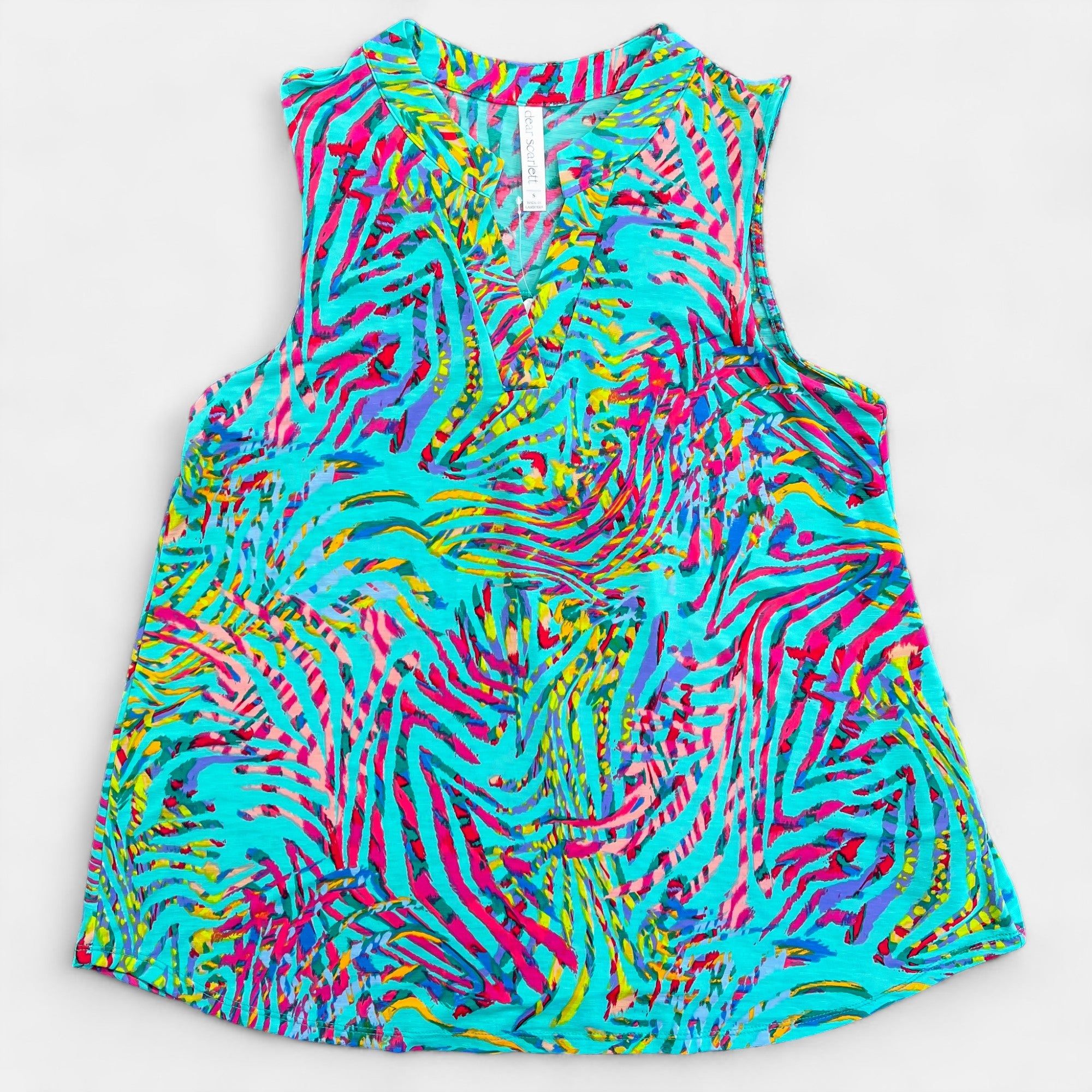 Teal Abstract Lizzy Tank Top sold by ZZs product image thumbnail 3
