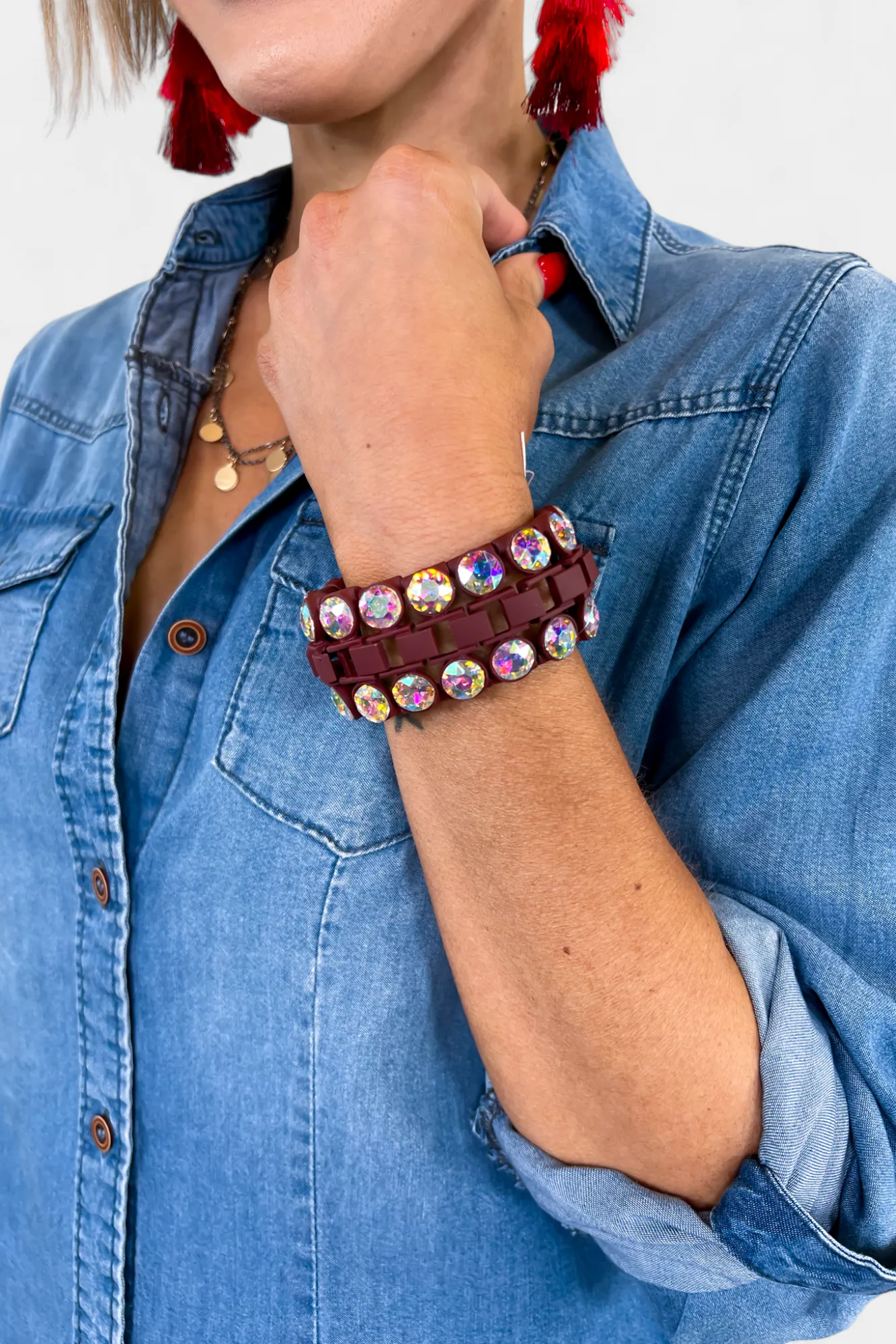 Rhinestone Trim Stretch Bracelet sold by ZZs